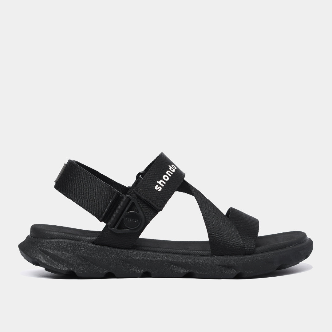 Sandal nam nữ F6S quai xoay full đen