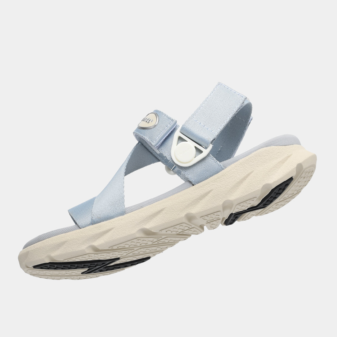 F6S blue swivel strap sandals