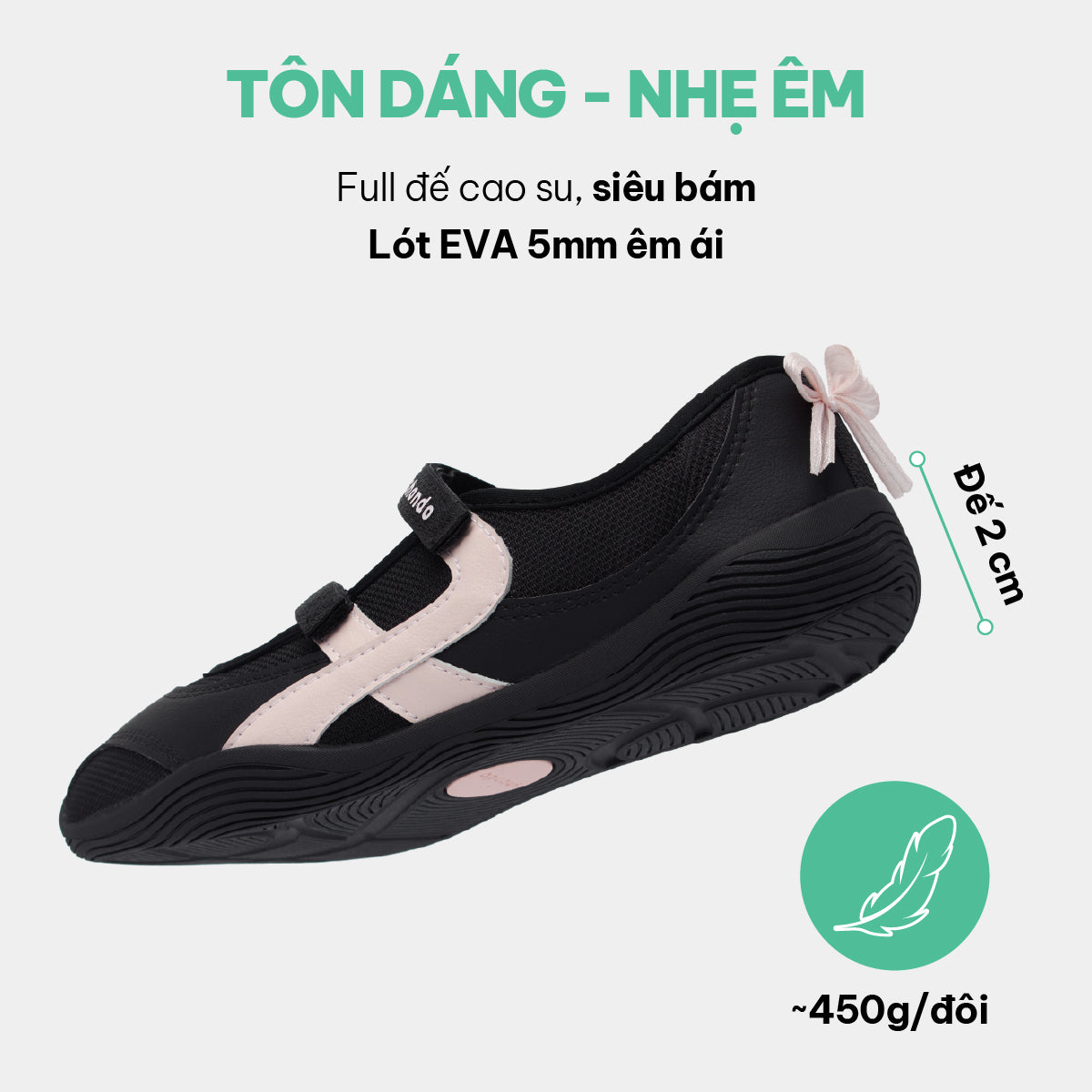 Giày Sneaker ballet Minie nơ nữ đen