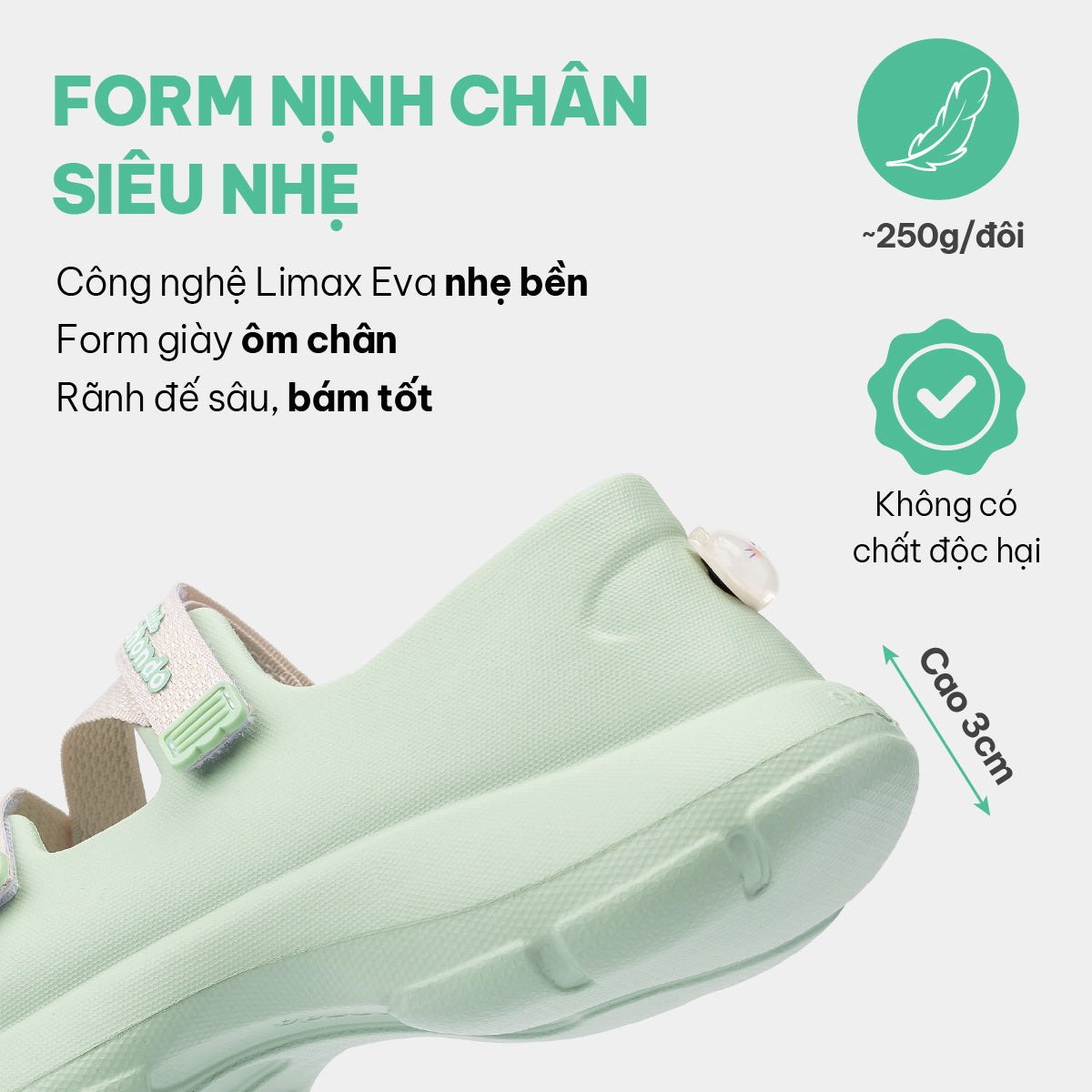 Giày ballet sneaker bé gái Little Dreamie xanh ngọc