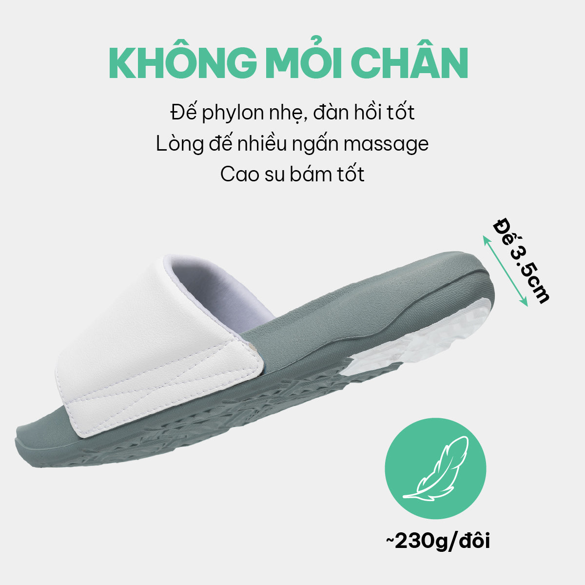 Dép Trendy 7 unisex SH xám trắng