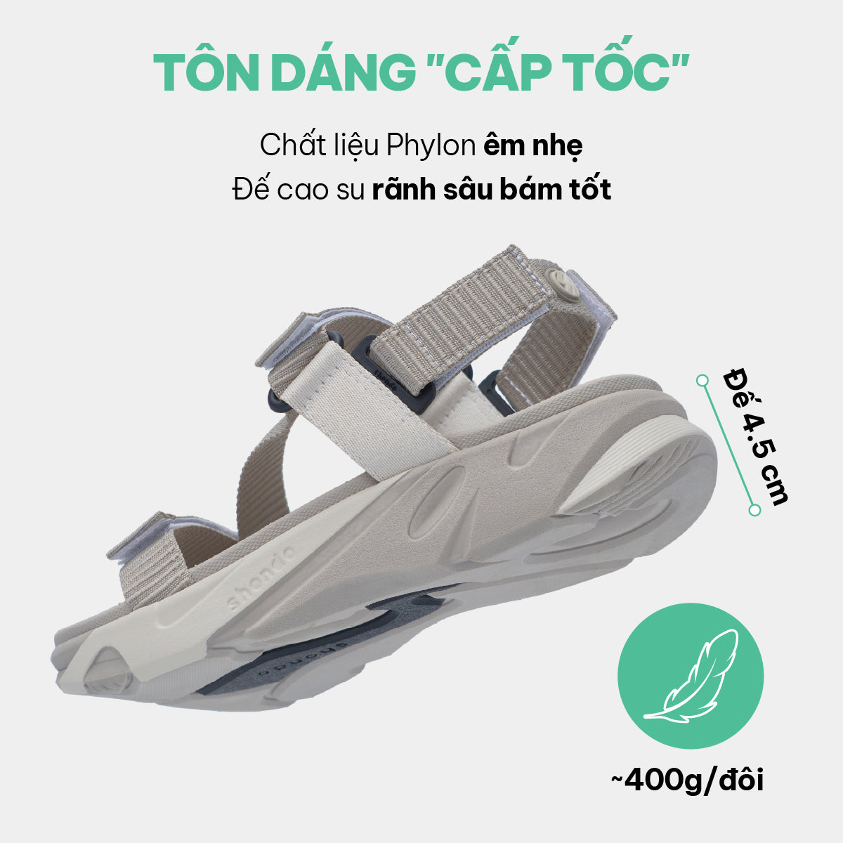 Sandal F8M quai chéo unisex nâu nhạt