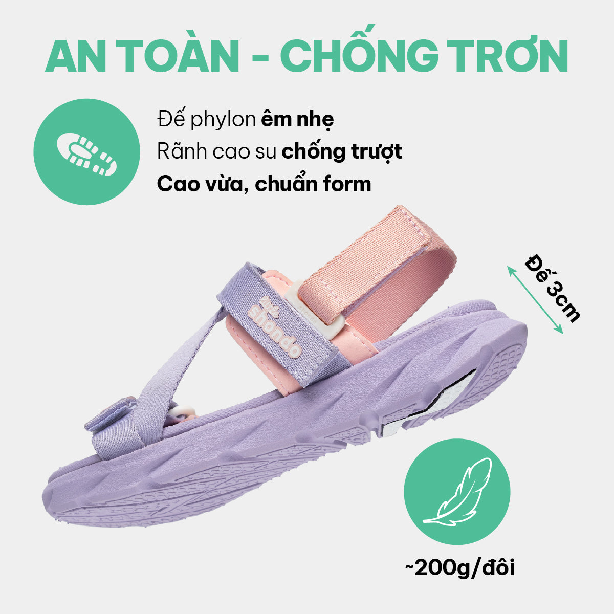 Sandal bé gái Little 6 capybara tím