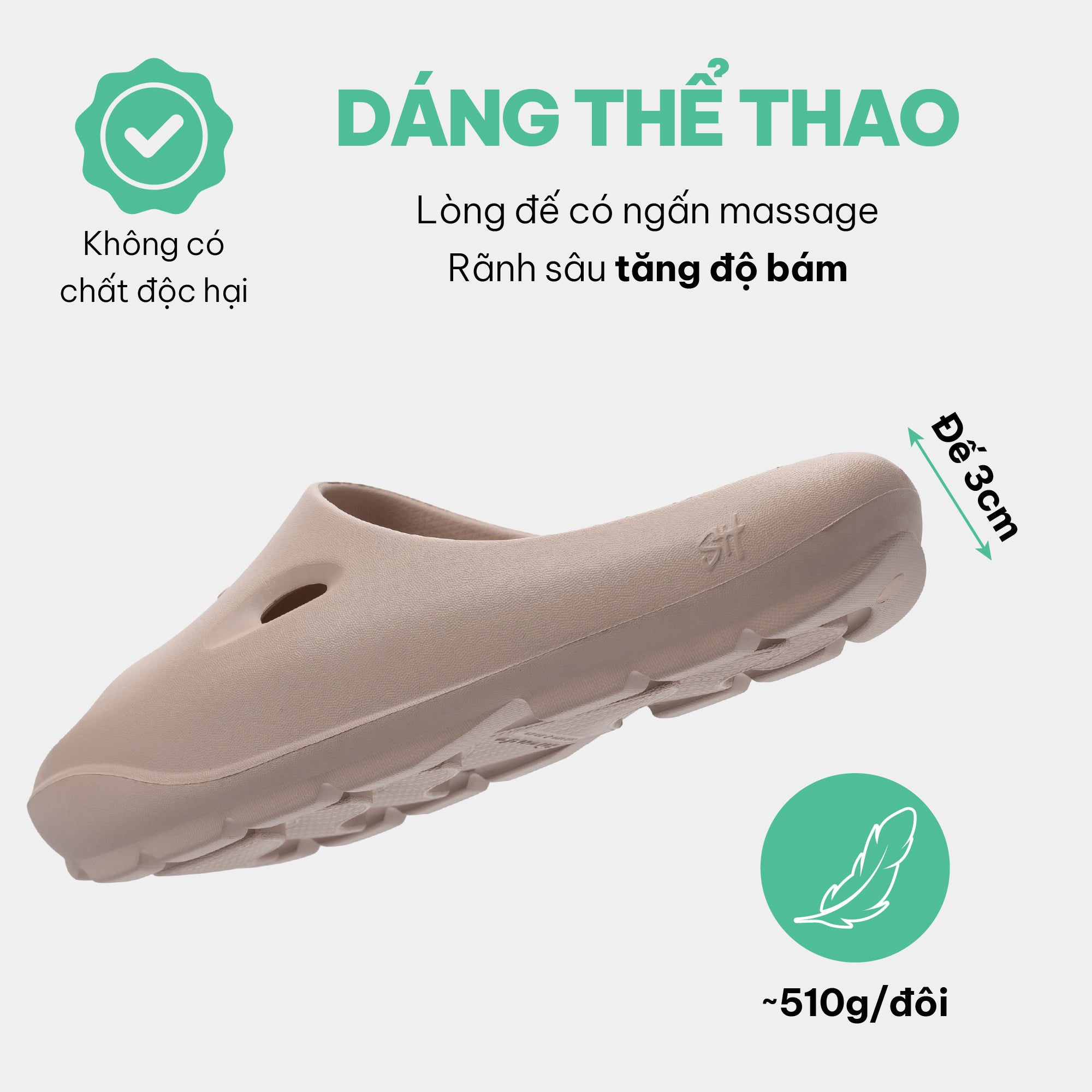 Dép bánh mì nhựa đúc Trendy 6 nữ hồng