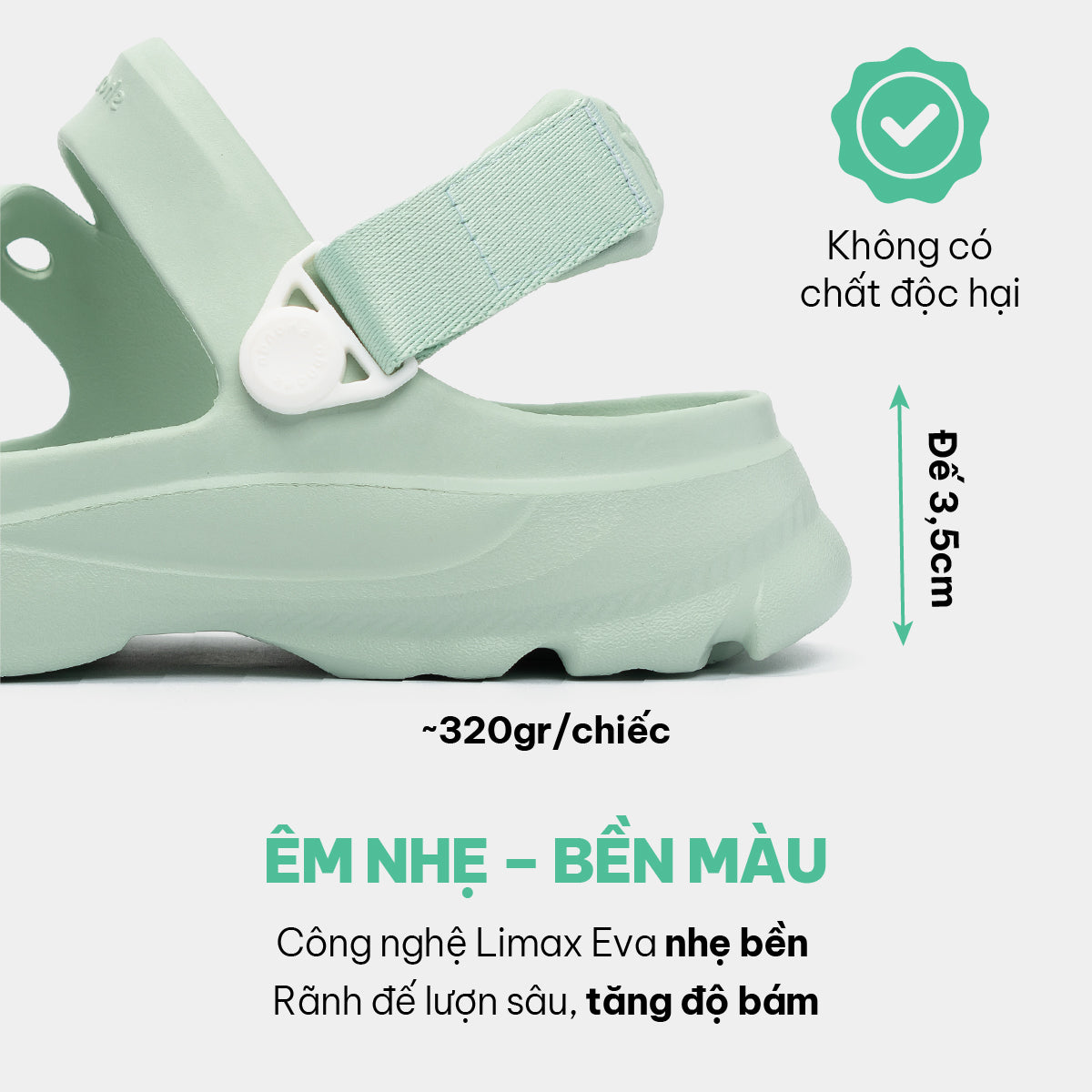 Sandal FX nữ nhựa đúc xanh mint