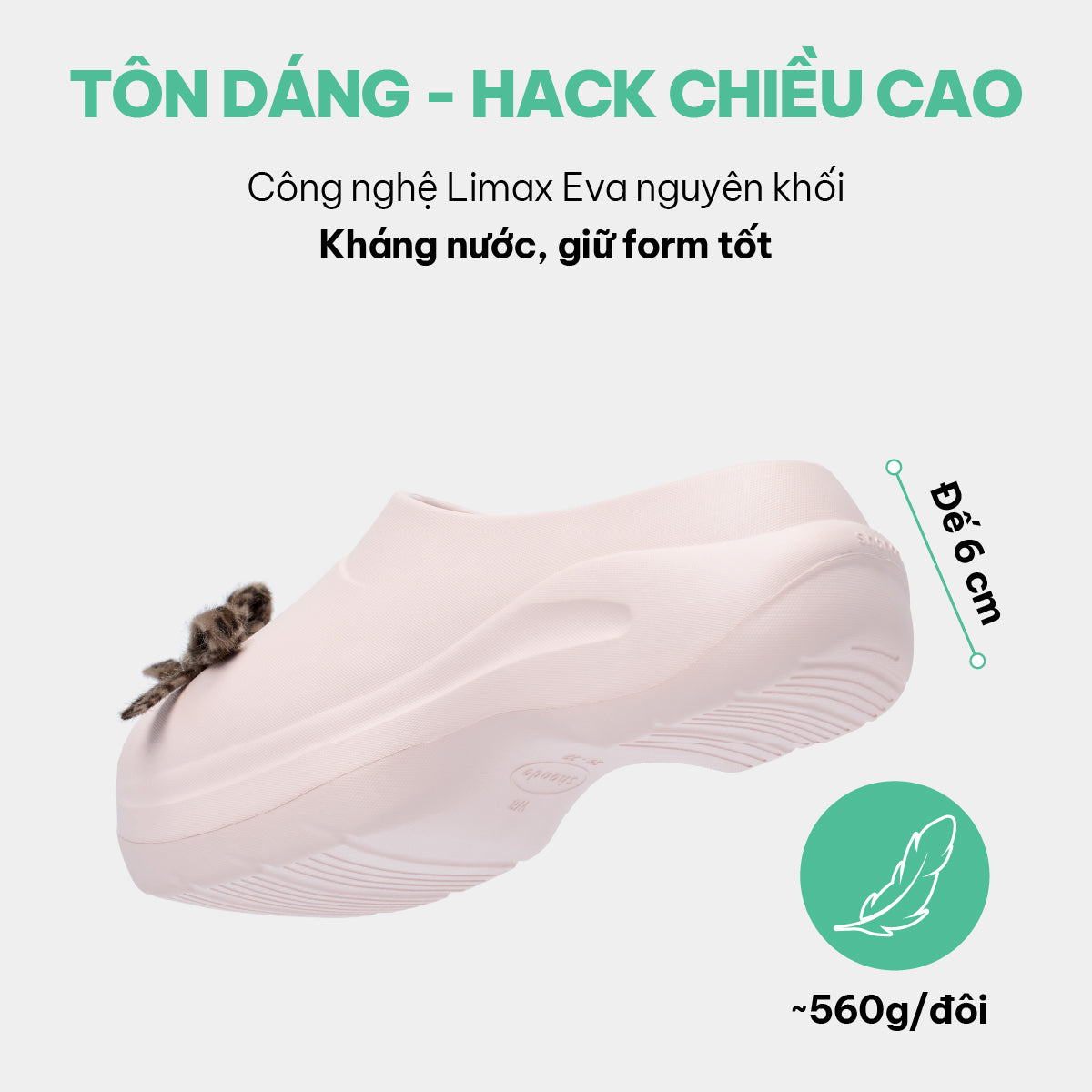 Clog Mule Chic Limax da báo nữ hồng