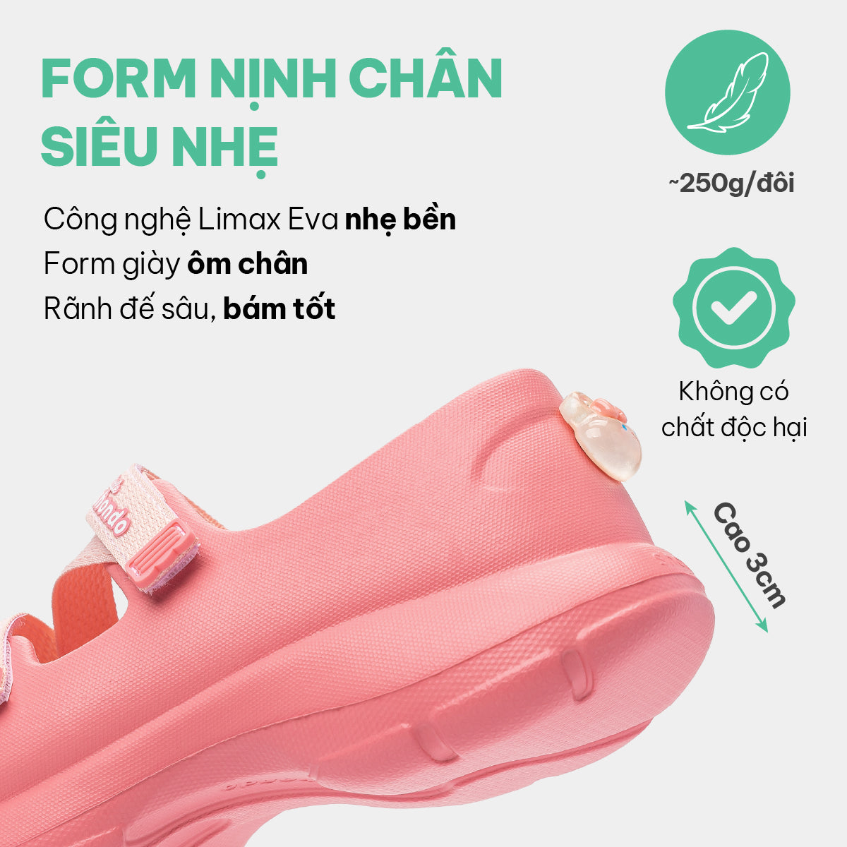 Giày ballet sneaker bé gái Little Dreamie hồng đậm