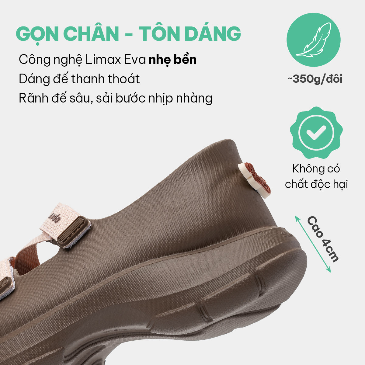 Giày Ballet Sneaker Nữ Shondo Dreamie Màu Nâu Hồng