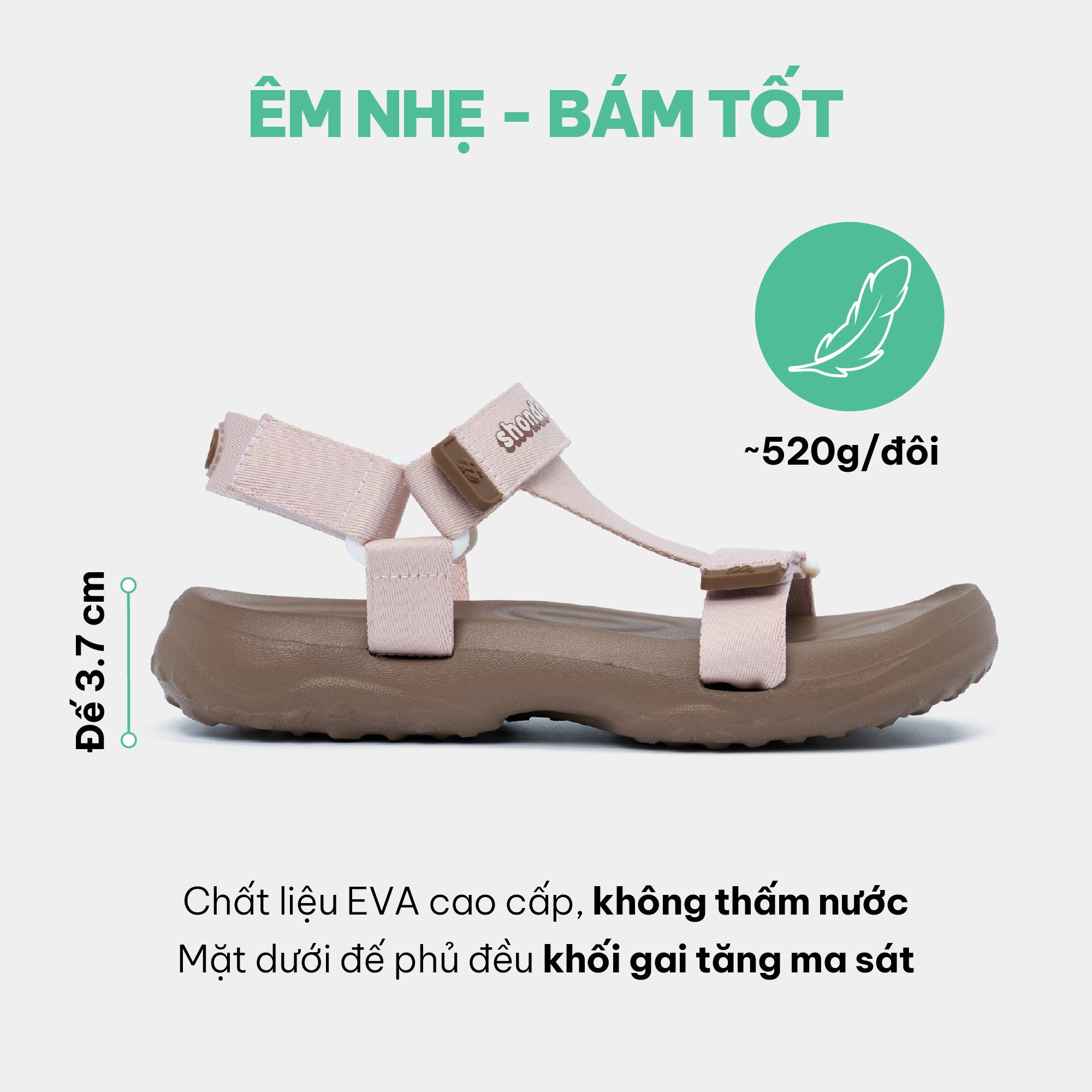 Sandal F11 quai chéo nữ hồng