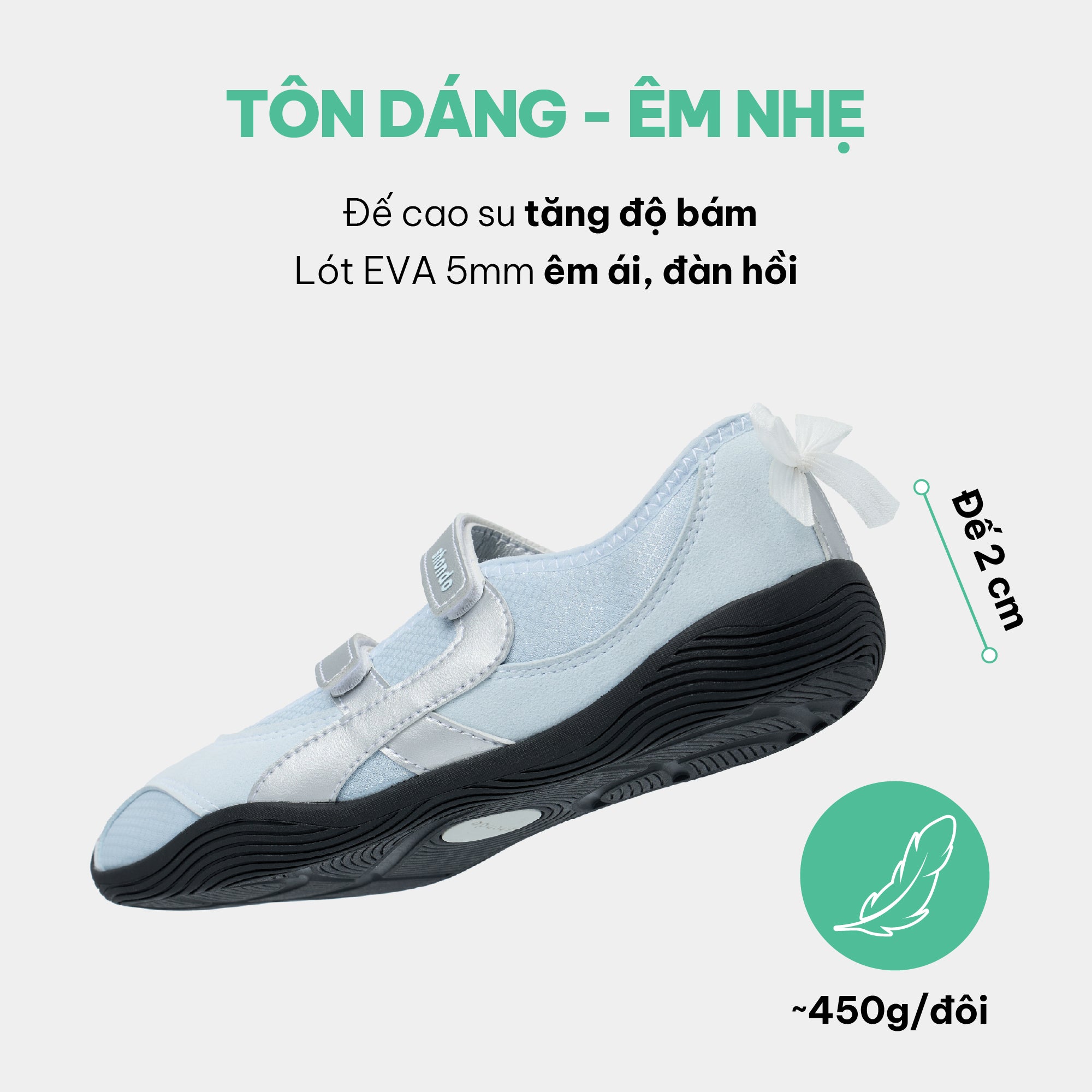 Giày Sneaker Ballet Minie Phối Nơ Nữ Xanh Dương