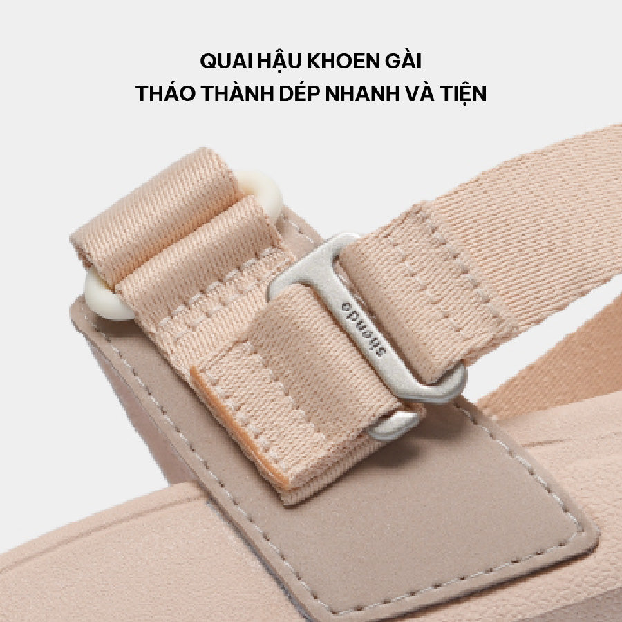 Sandal bánh mì nữ Platy 5 khoen hồng