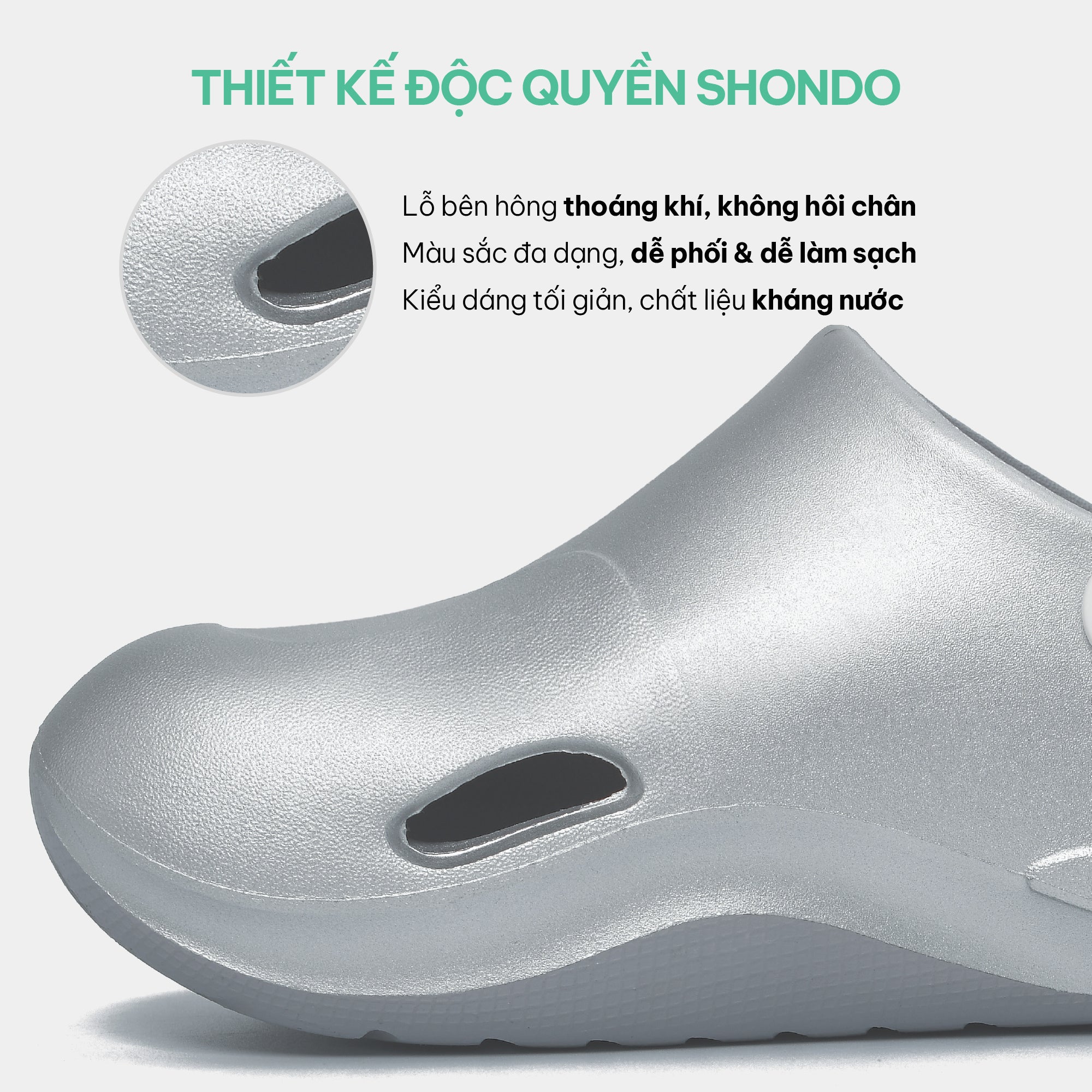 Clog nhựa đúc nữ Suke metallic