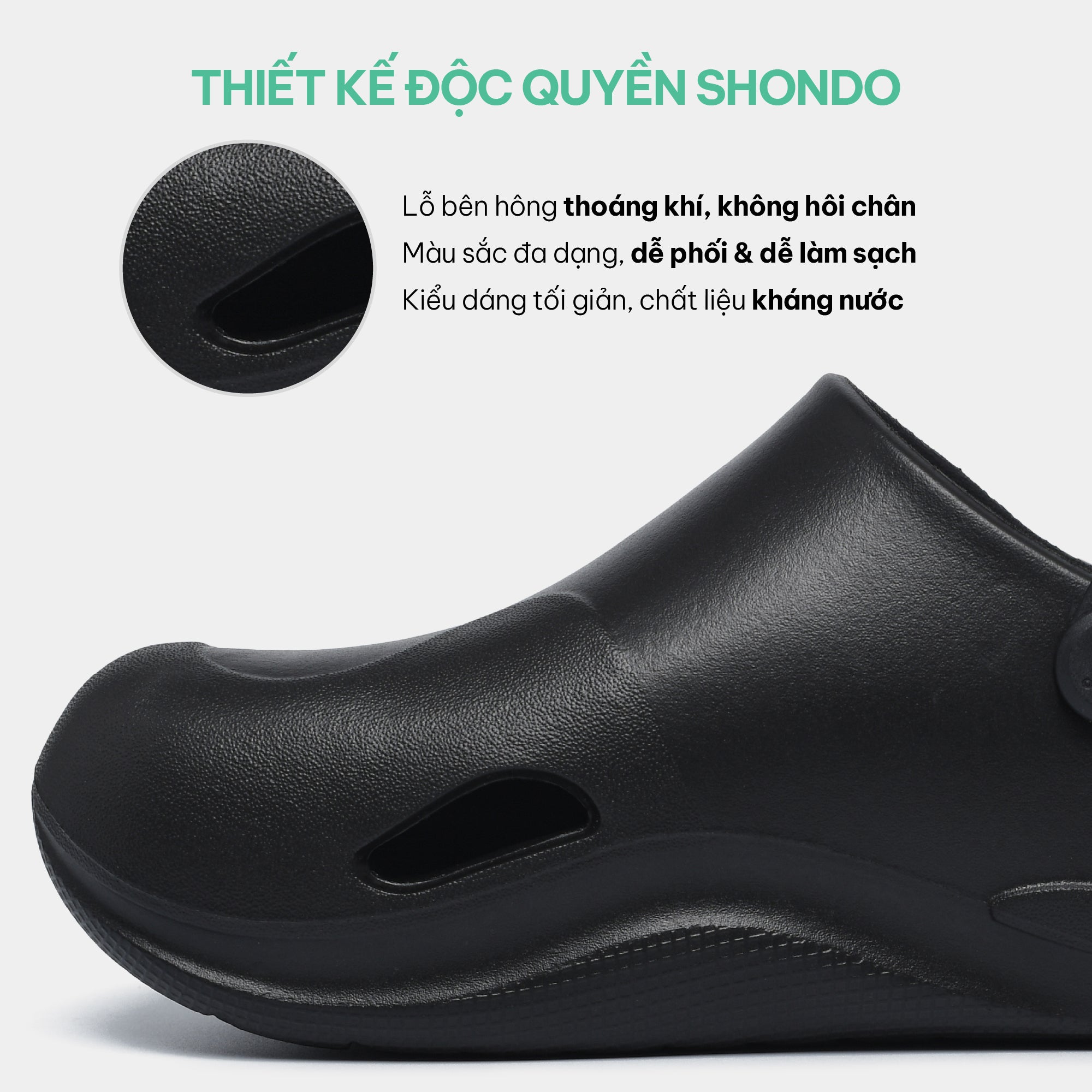 SUKE black plastic molded clogs for men and women