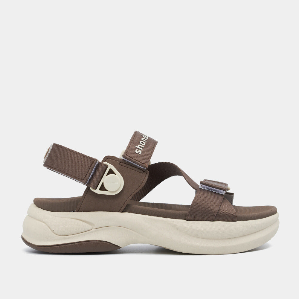 Sandal nam nữ F8B quai xoay nâu đậm