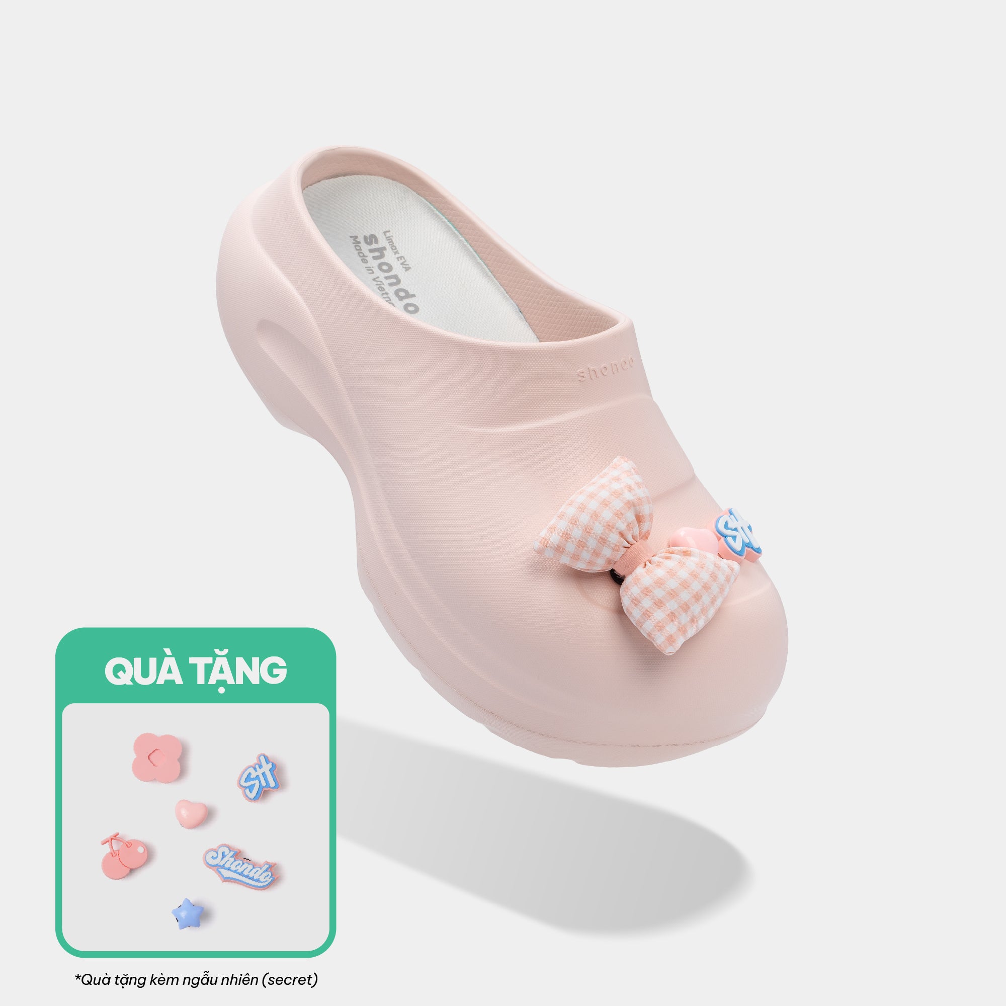 Clog MULE CHIC Limax đế cao nữ hồng