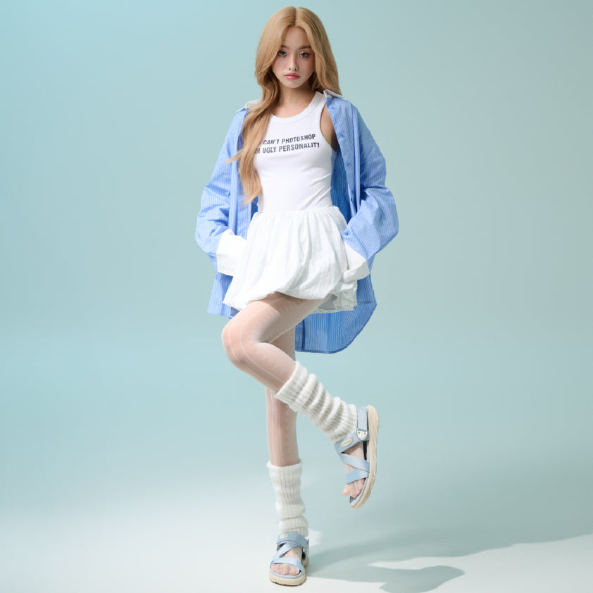 F6S blue swivel strap sandals