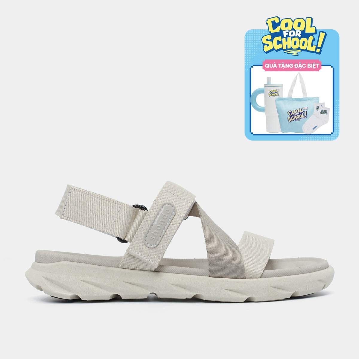 Sandal F6S Quai Chéo Unisex Nâu Nhạt