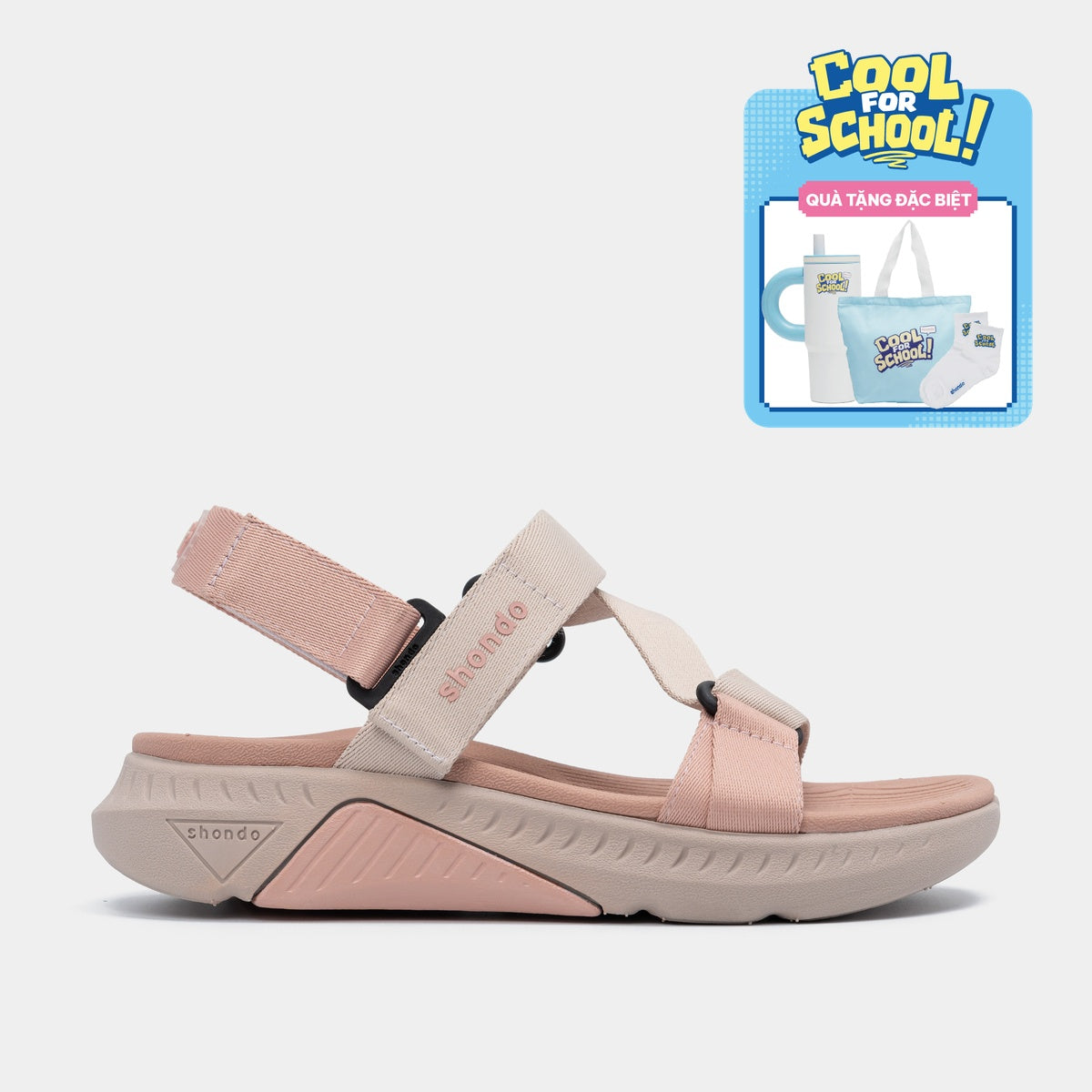 Giày Sandal Nữ Shondo F7R Quai Chéo Hồng