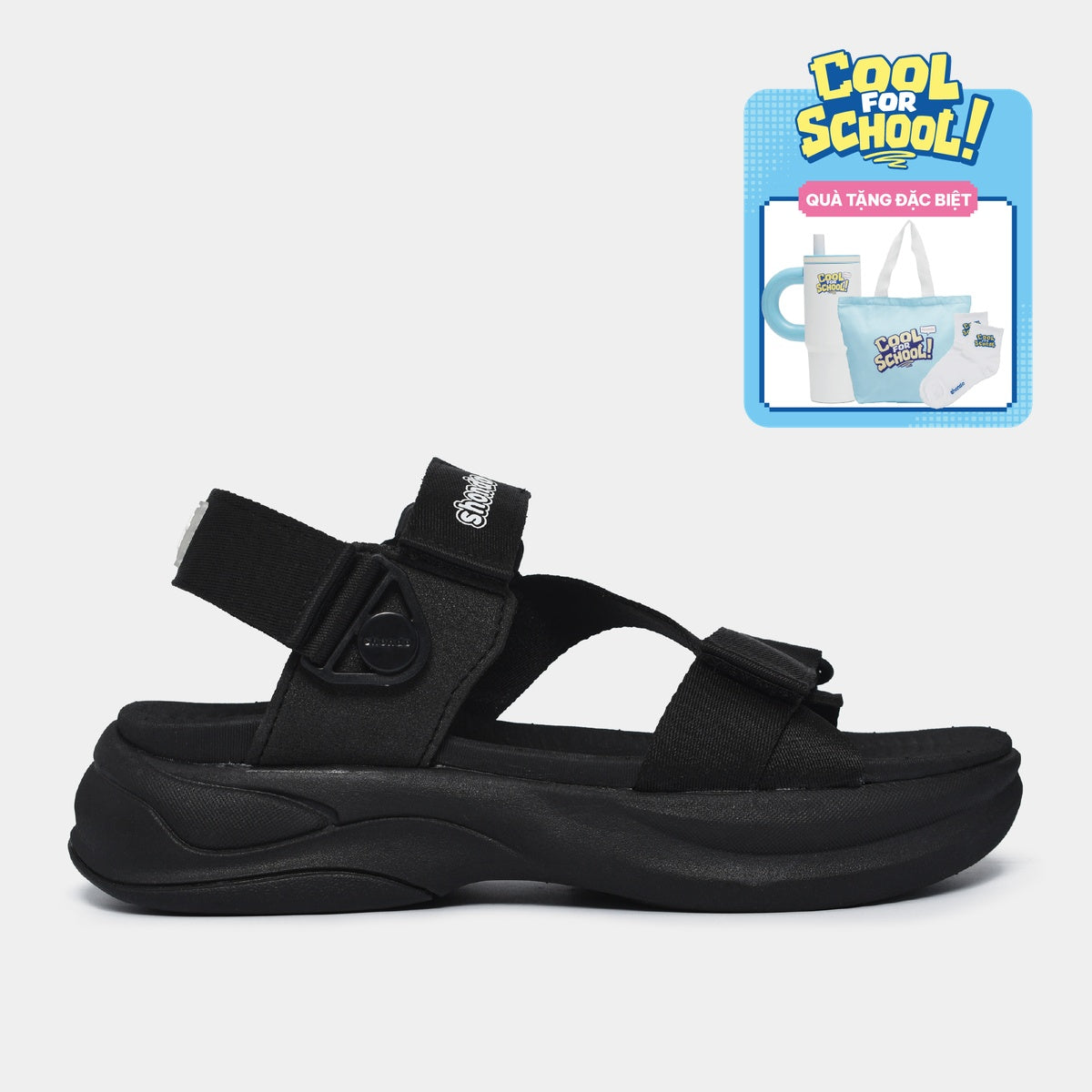 Sandal Shondo F8B Quai Xoay Unisex Màu Full Đen