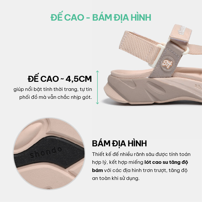 Sandal F8M thể thao nữ quai chéo hồng