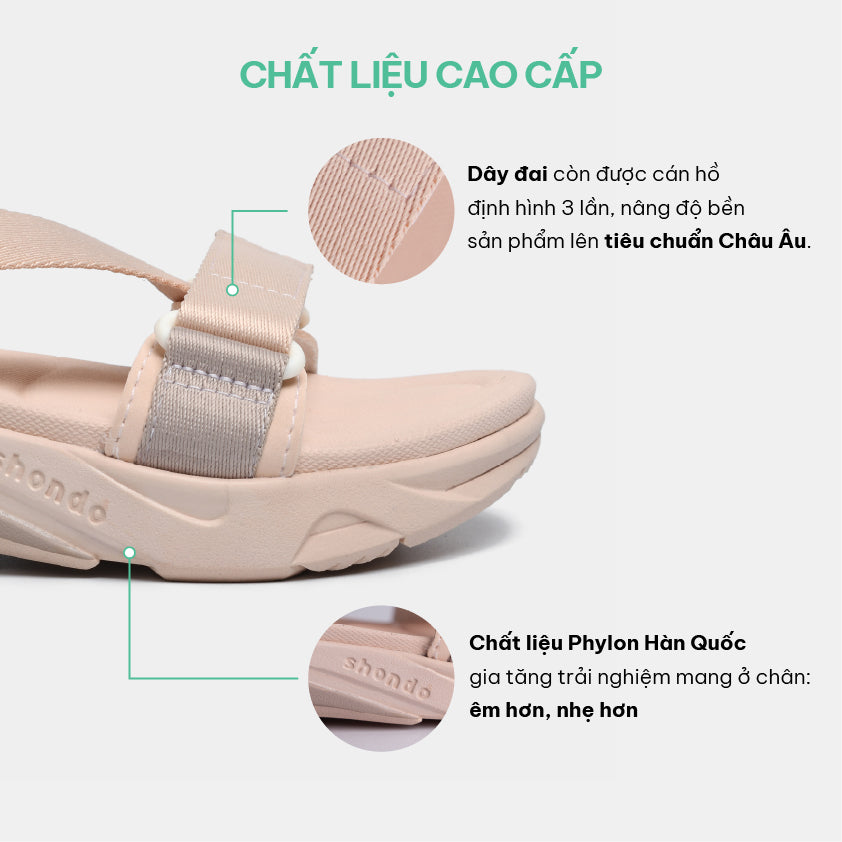 Sandal F8M thể thao nữ quai chéo hồng