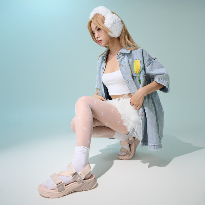 Sandal F8M thể thao nữ quai chéo hồng