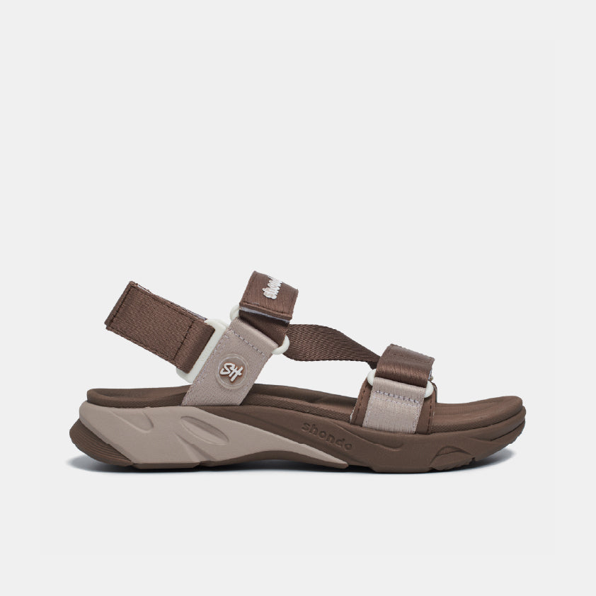 Sandal F8M thể thao nam nữ quai chéo nâu