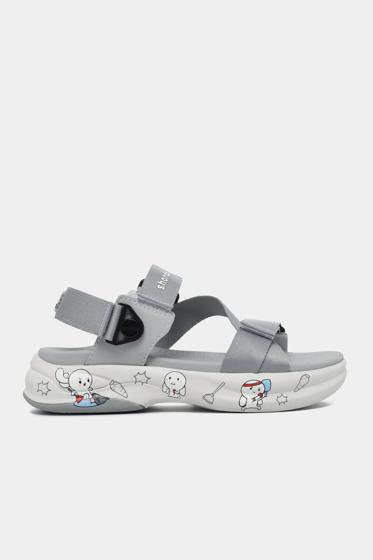 Sandal F8B T7M nam nữ khóa xoay xám