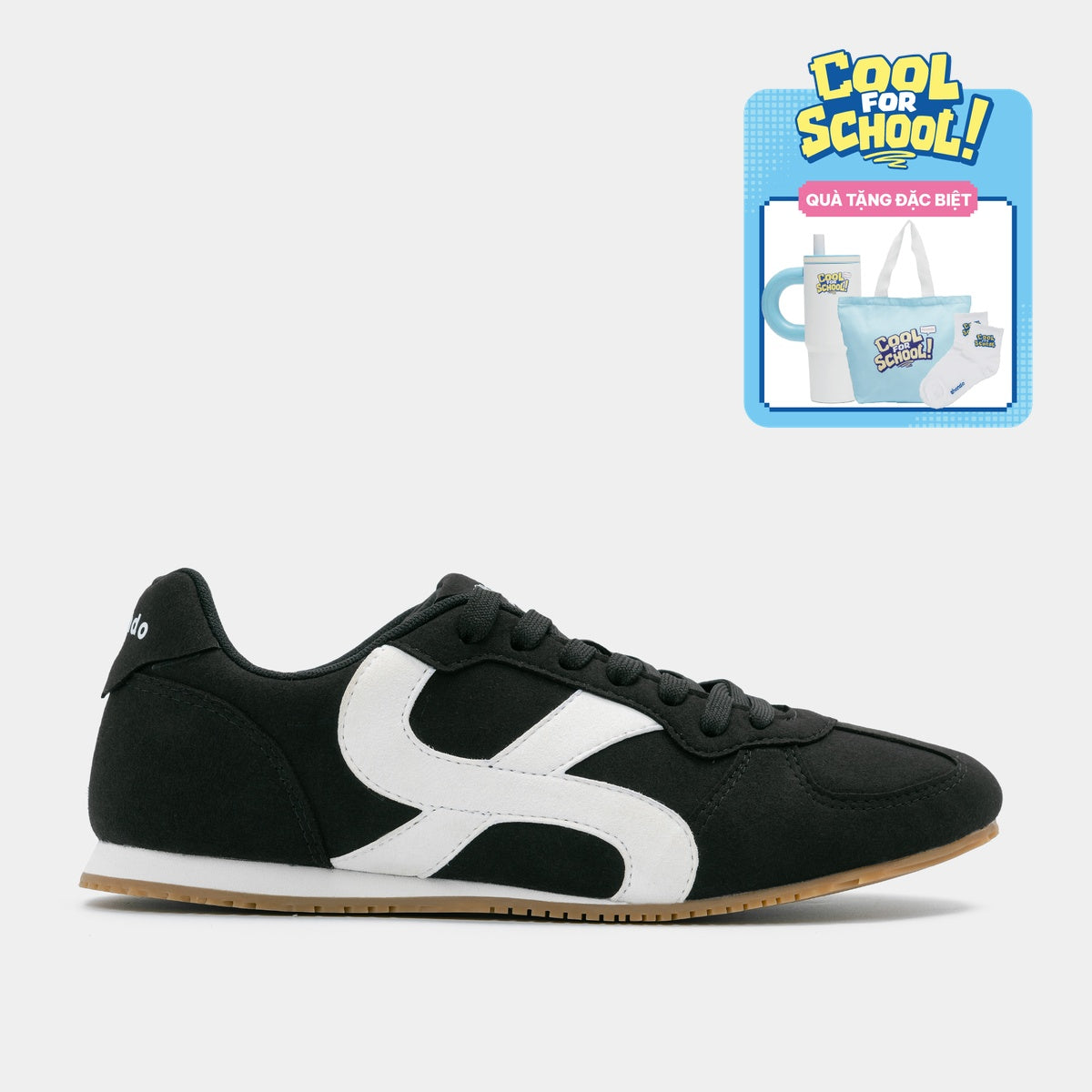 Giày Sneaker Shondo Class 5 Đế Thấp Unisex Đen