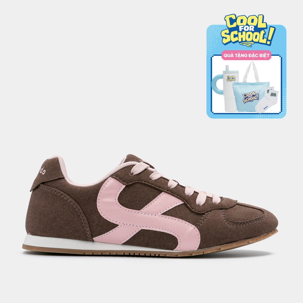 Giày Sneaker Shondo Class 5 Đế Thấp Nữ Nâu