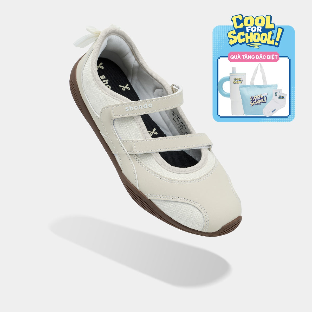 Giày Sneaker Ballet Minie Phối Nơ Nữ Be