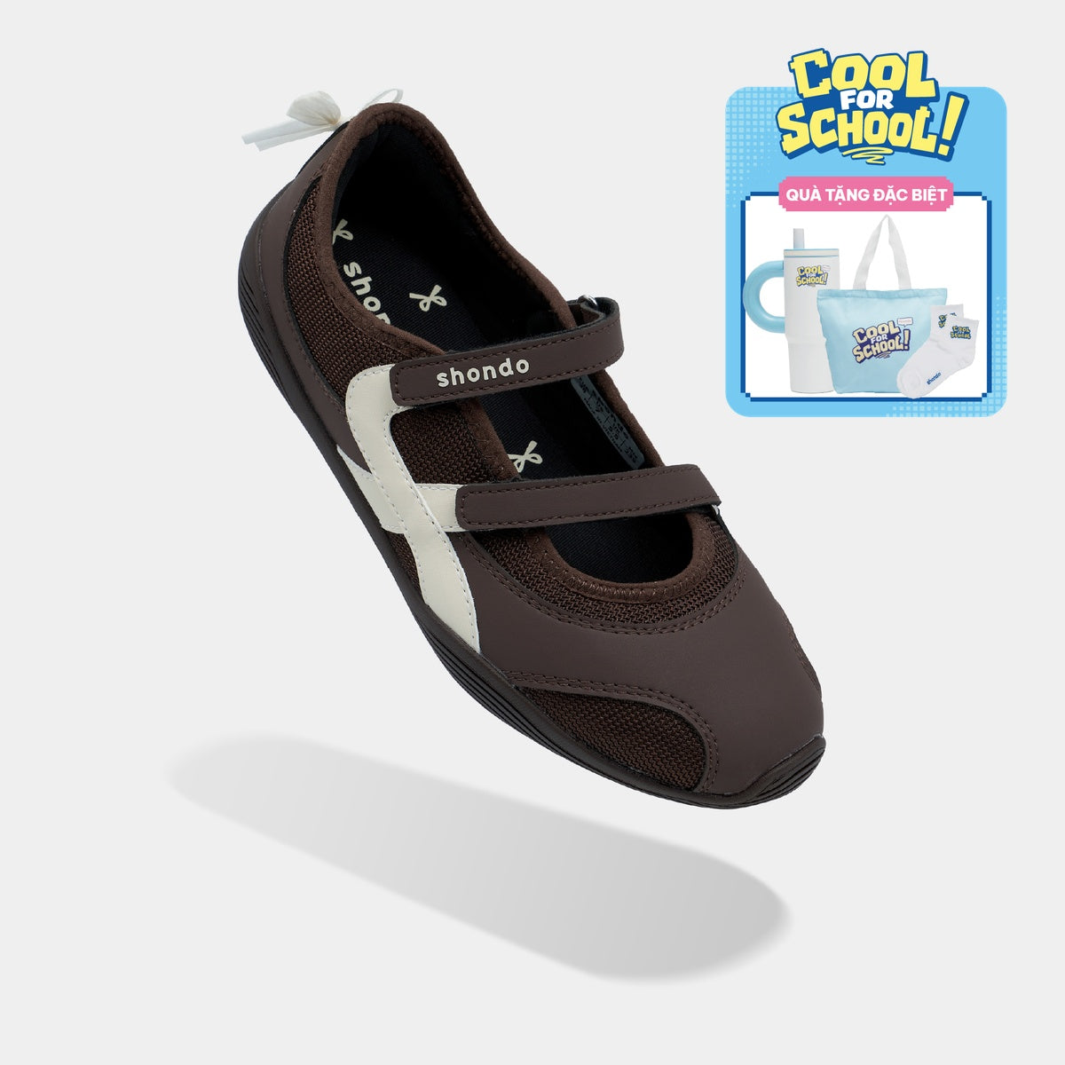 Giày Sneaker Ballet Minie Phối Nơ Nữ Nâu