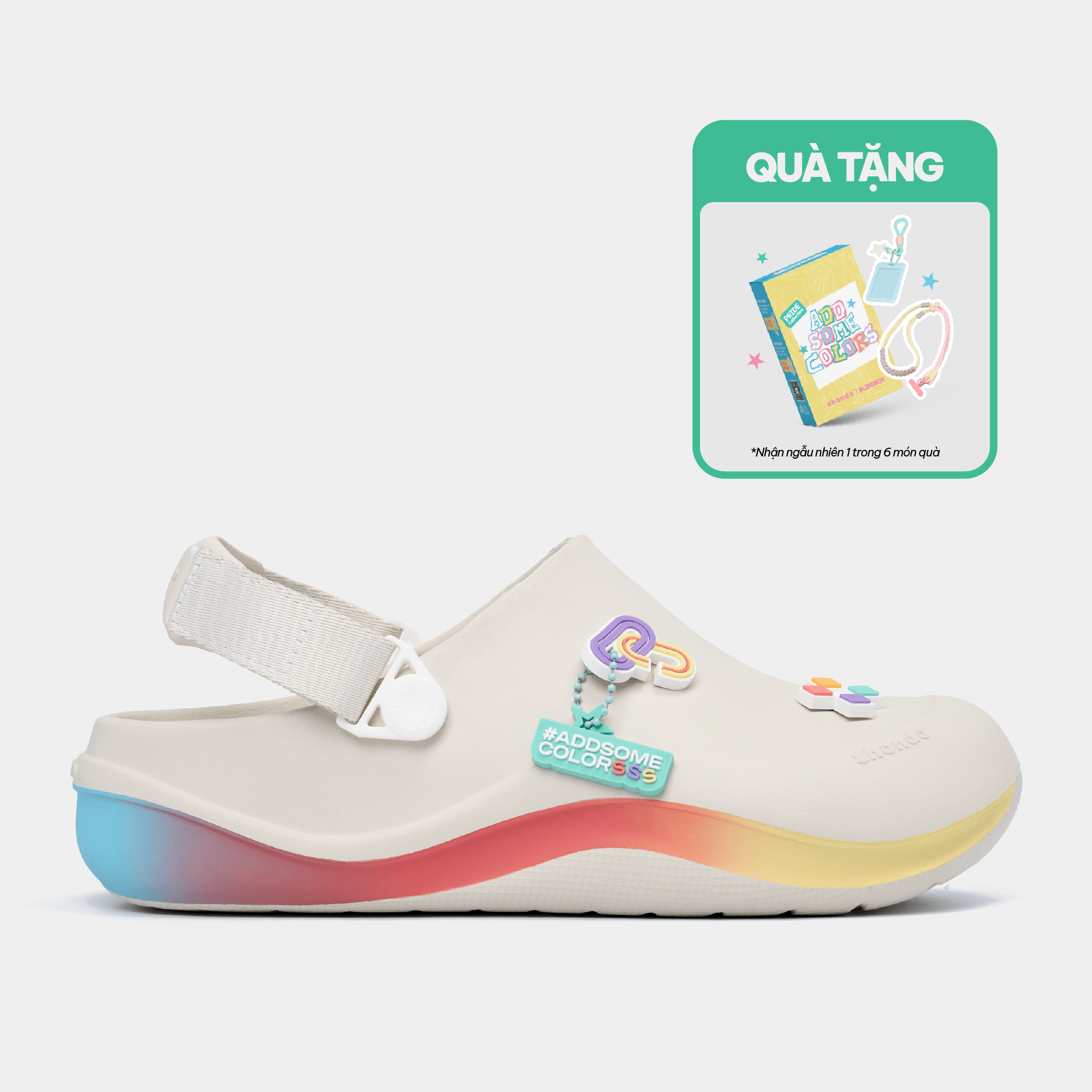 Clog Suke PRIDE unisex trắng kem