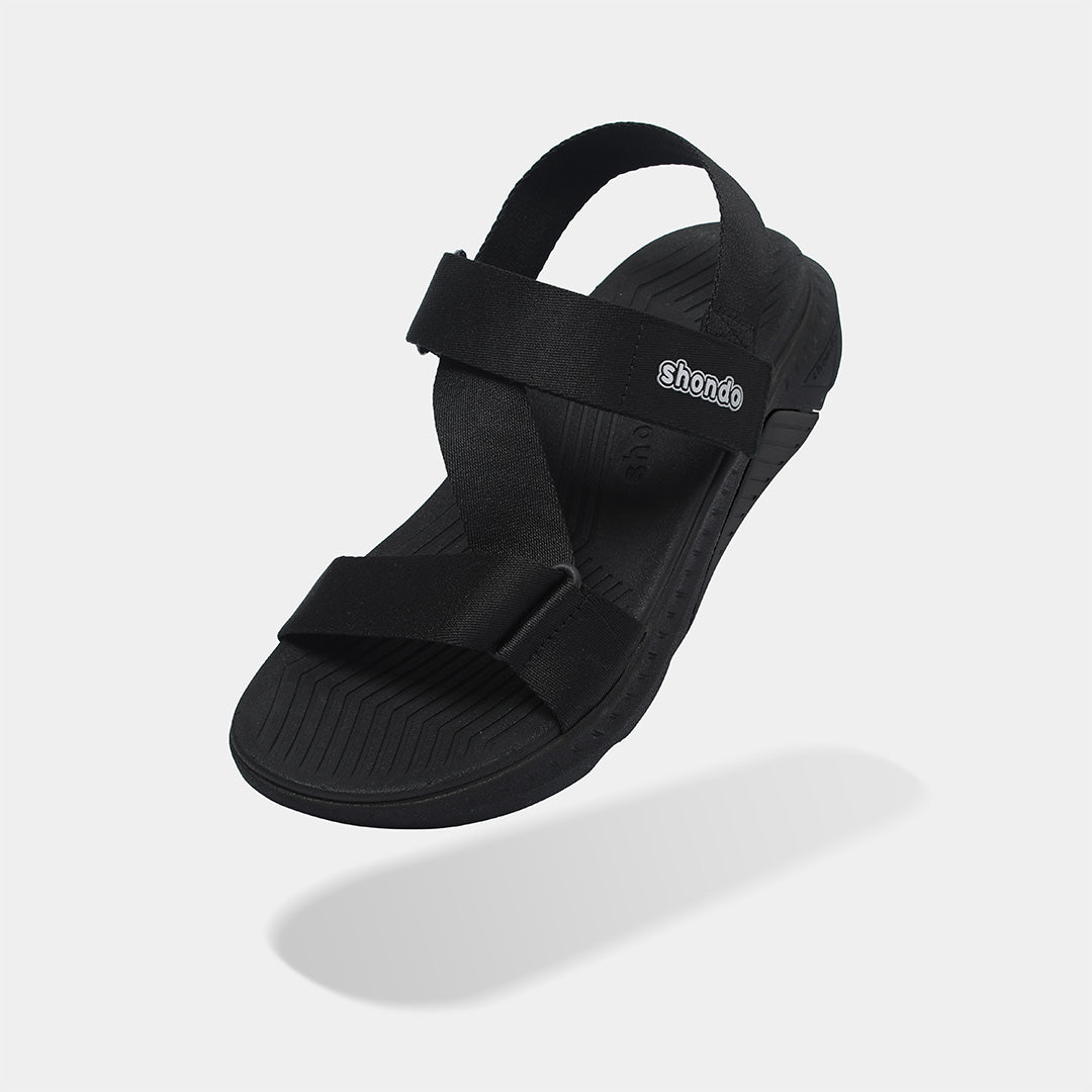 Sandals F7 Racing đen quai liền thun