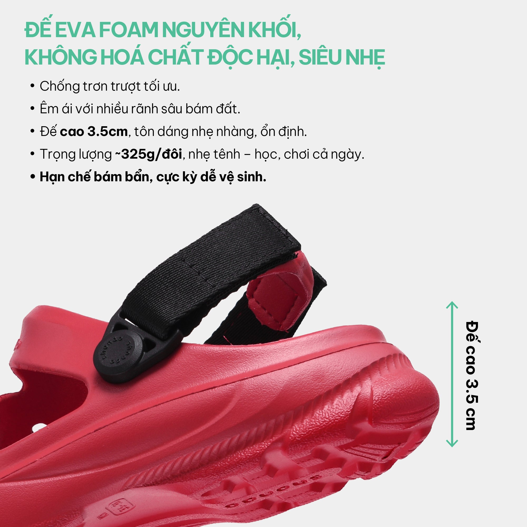 Sandal FX bé trai nhựa đúc đỏ