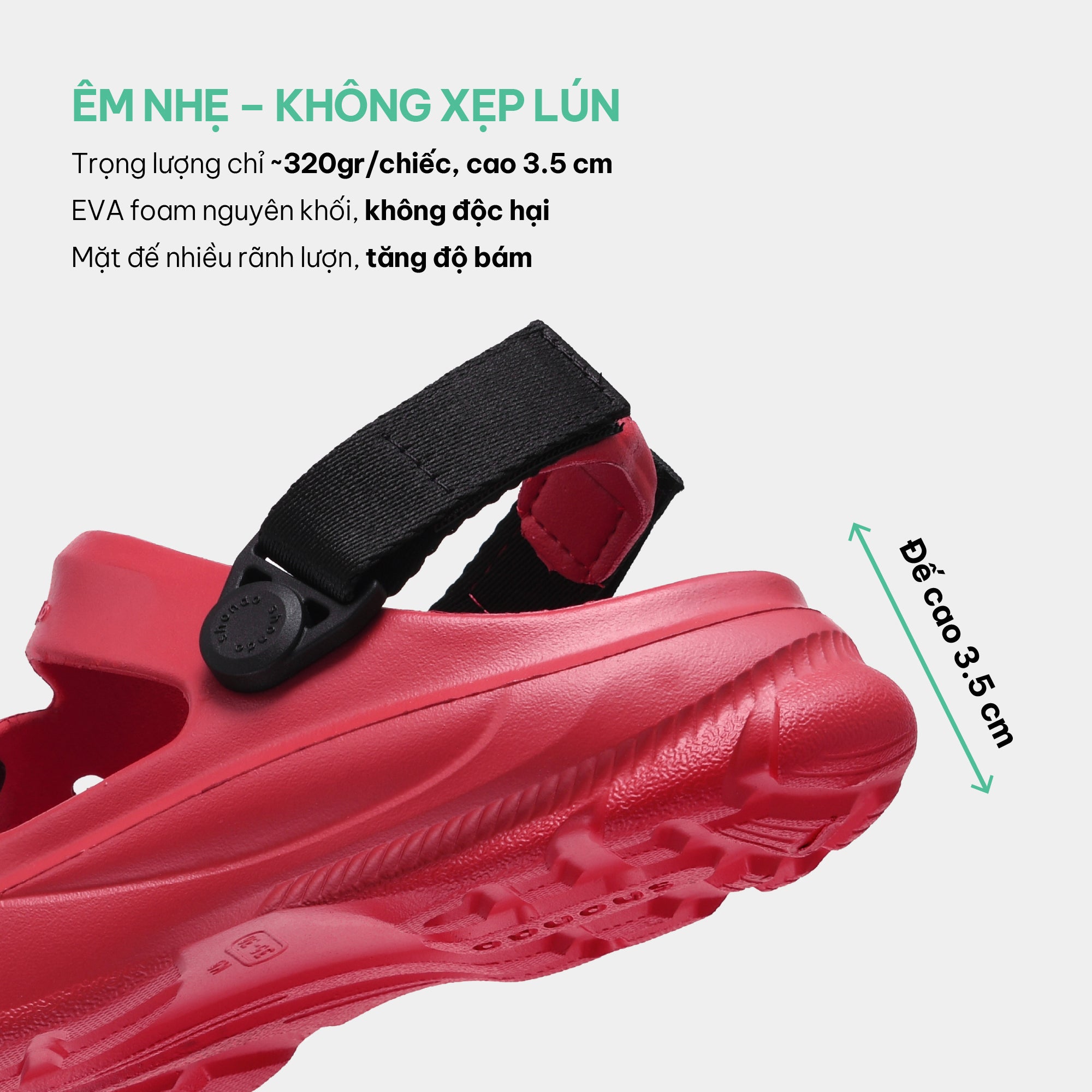 Sandal FX bé trai nhựa đúc đỏ