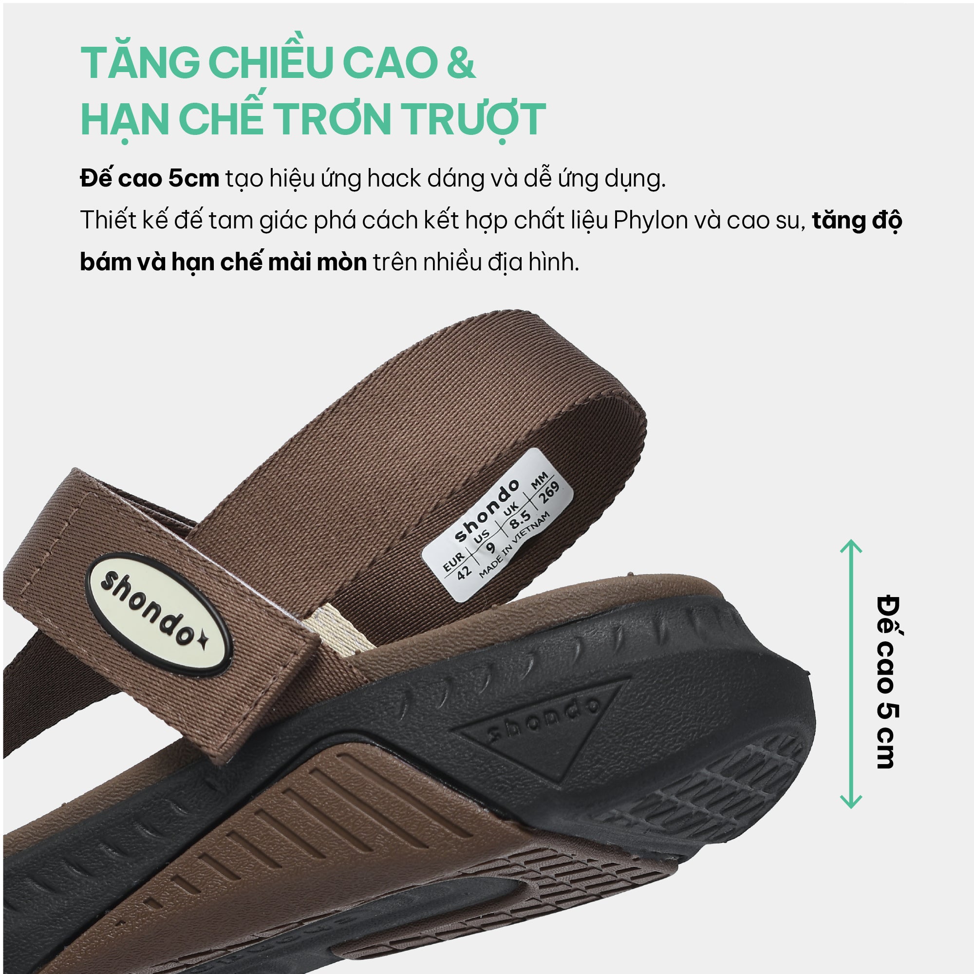 Sandal F7R nam đi học quai chéo nâu