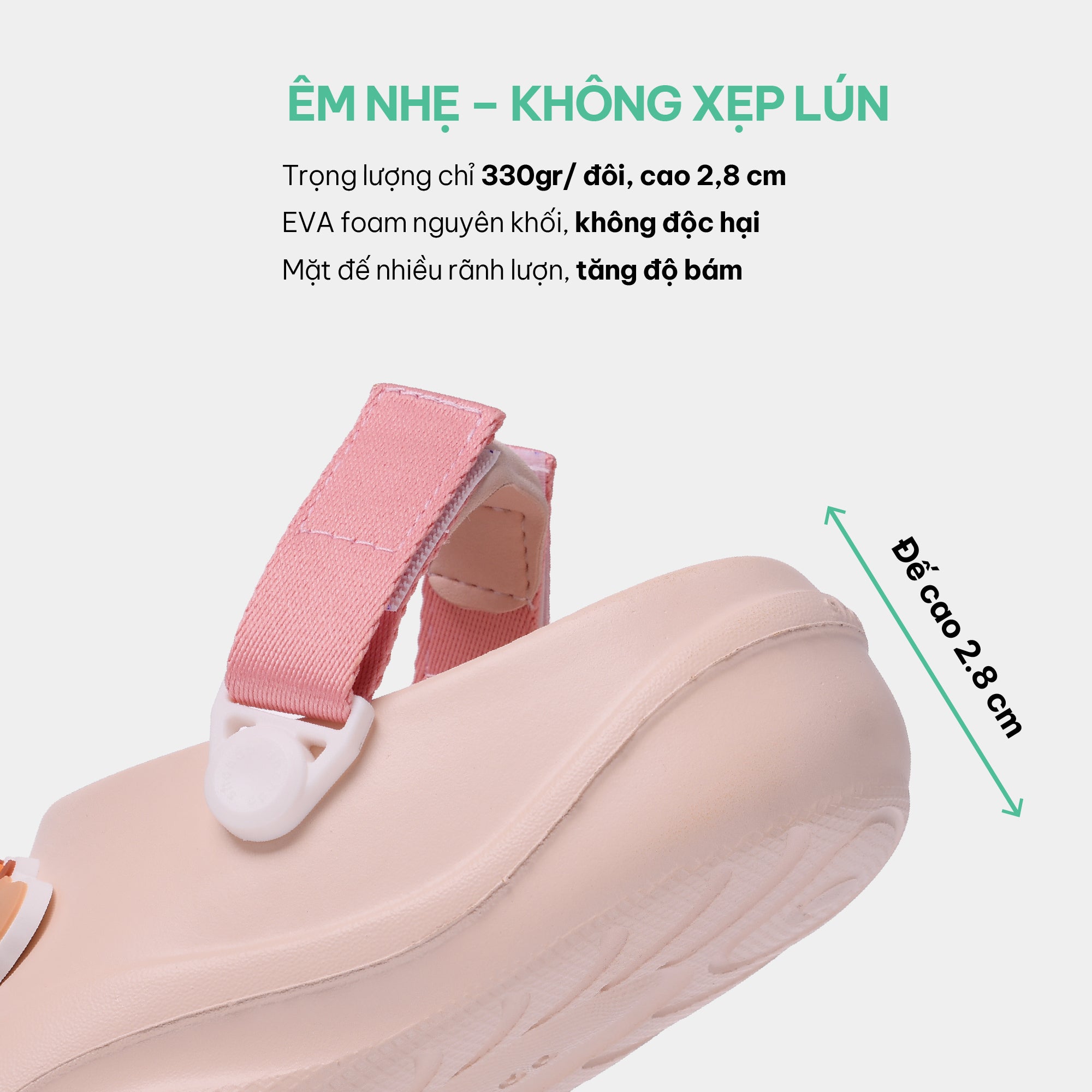Clog Little Suke bé gái nhựa đúc hồng
