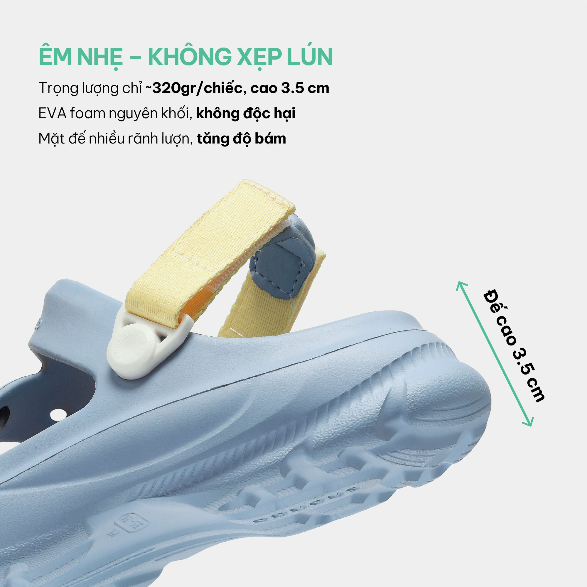 Sandal FX bé gái nhựa đúc xanh trời