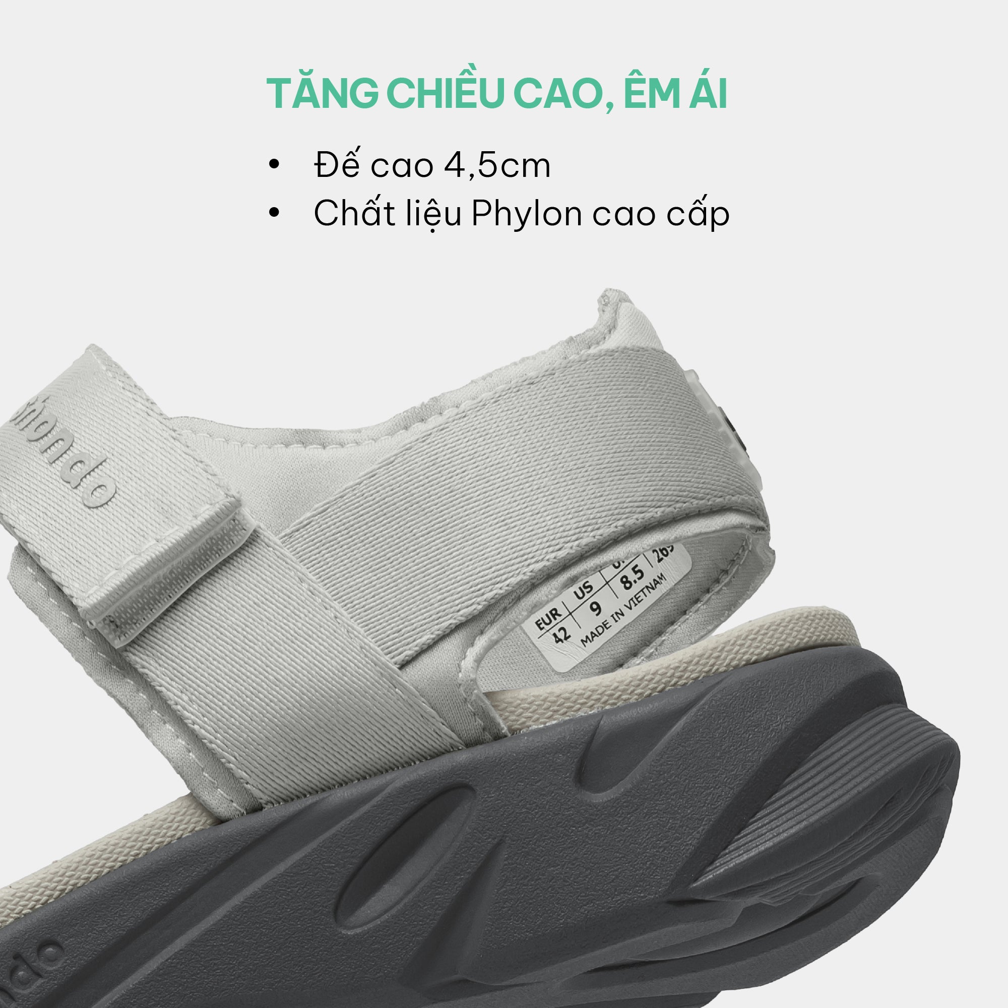 Sandal F8M thun họa tiết số 10 xám