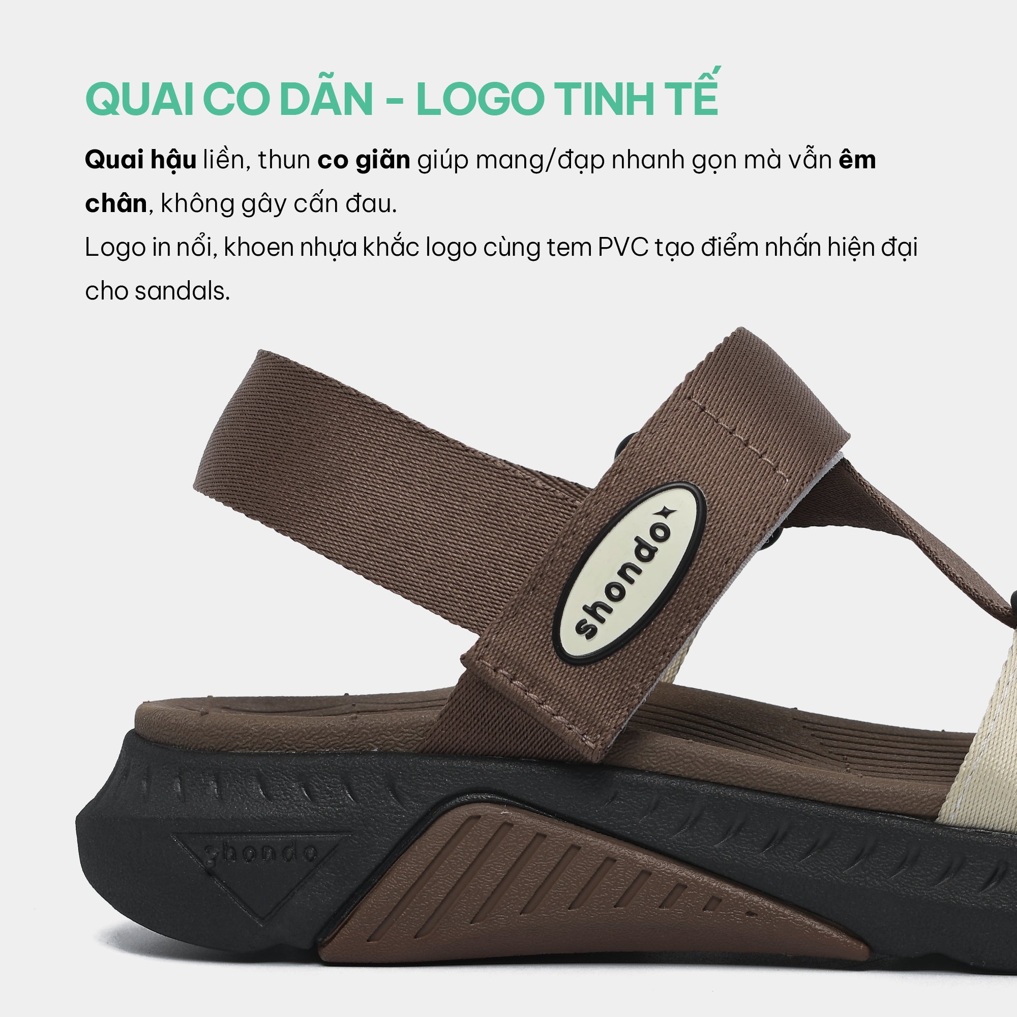 Sandal F7R nam đi học quai chéo nâu