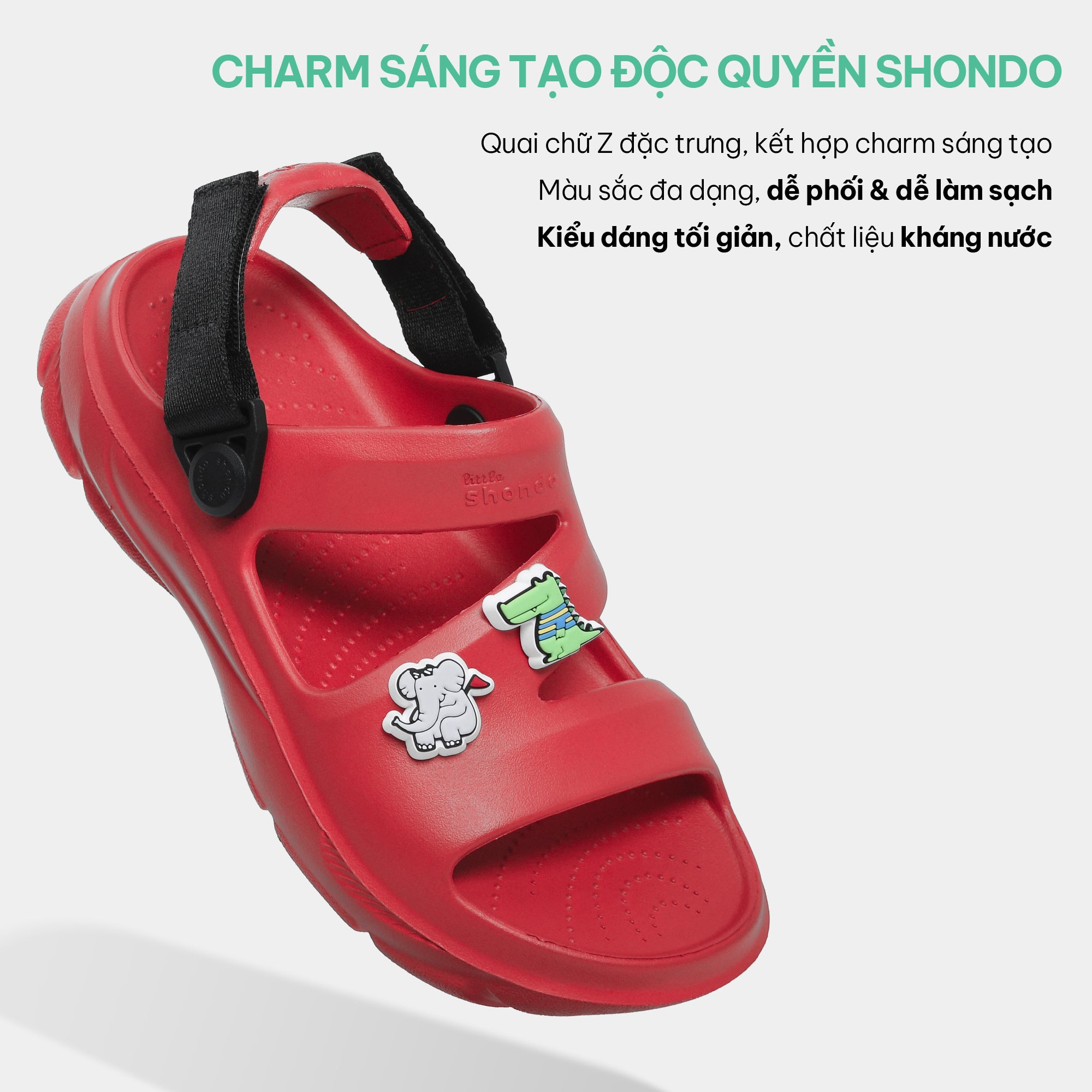 Sandal FX bé trai nhựa đúc đỏ