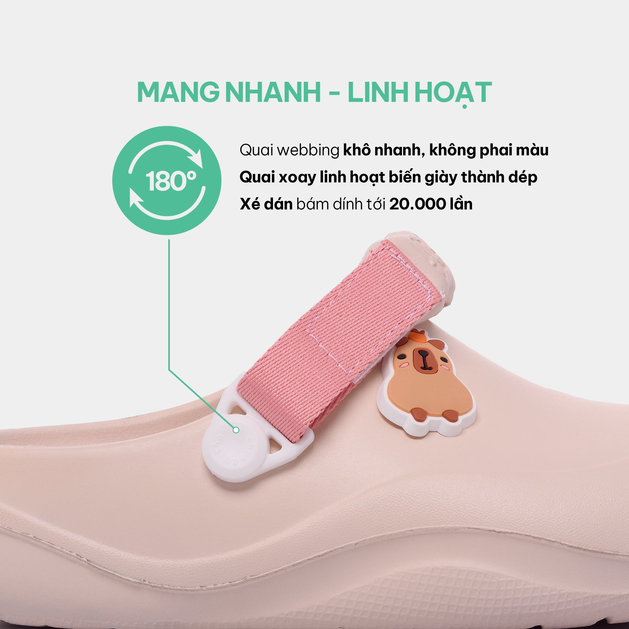 Clog Little Suke bé gái nhựa đúc hồng