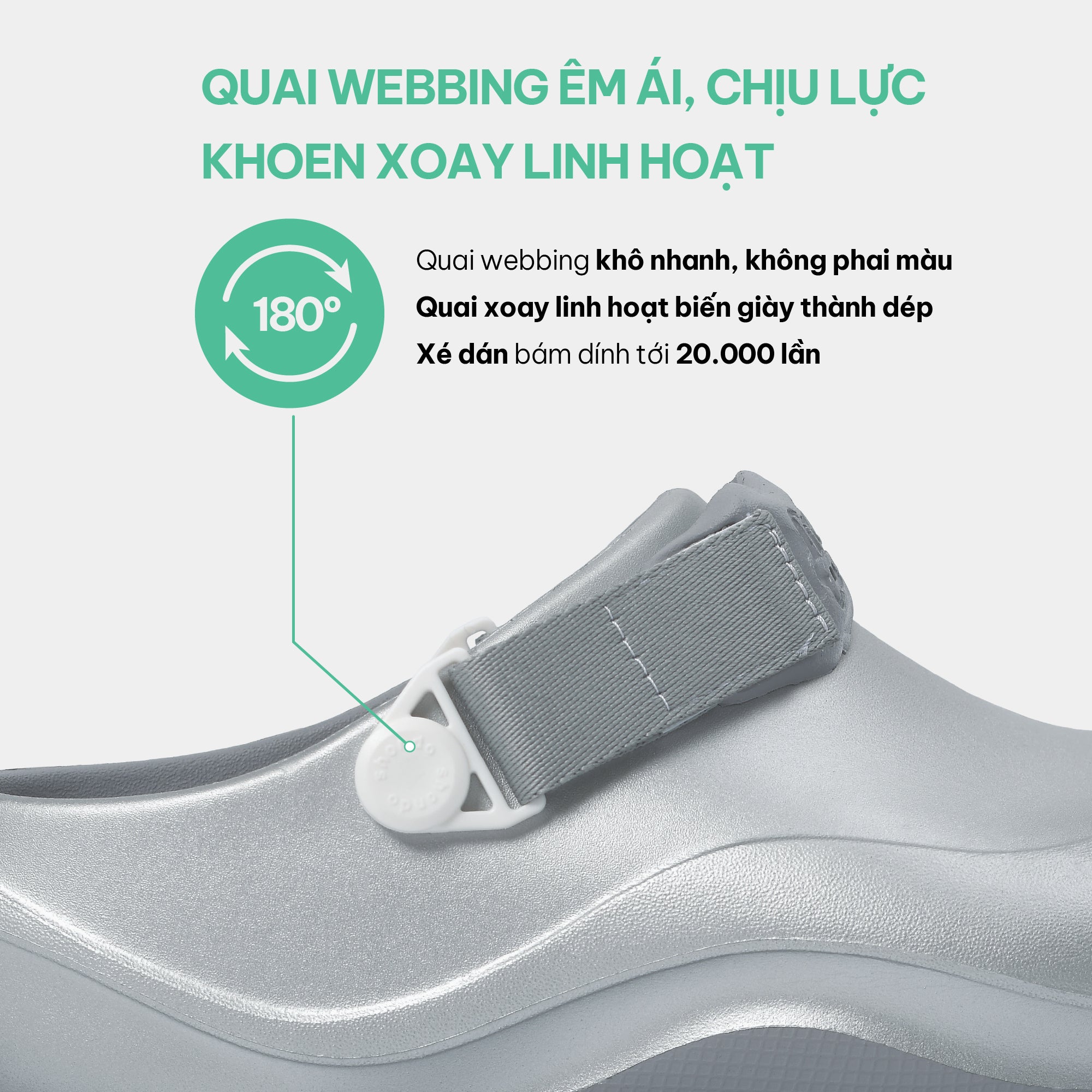 Clog nhựa đúc nữ Suke metallic