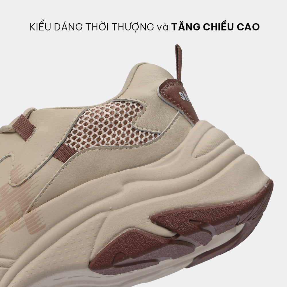 Chunky beige brown men's and women's sneakers