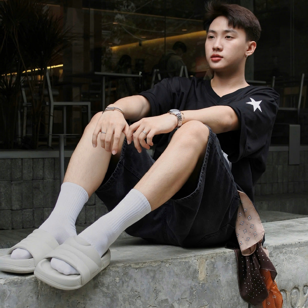 Dép bánh mì Trendy 5 quai nhựa nâu