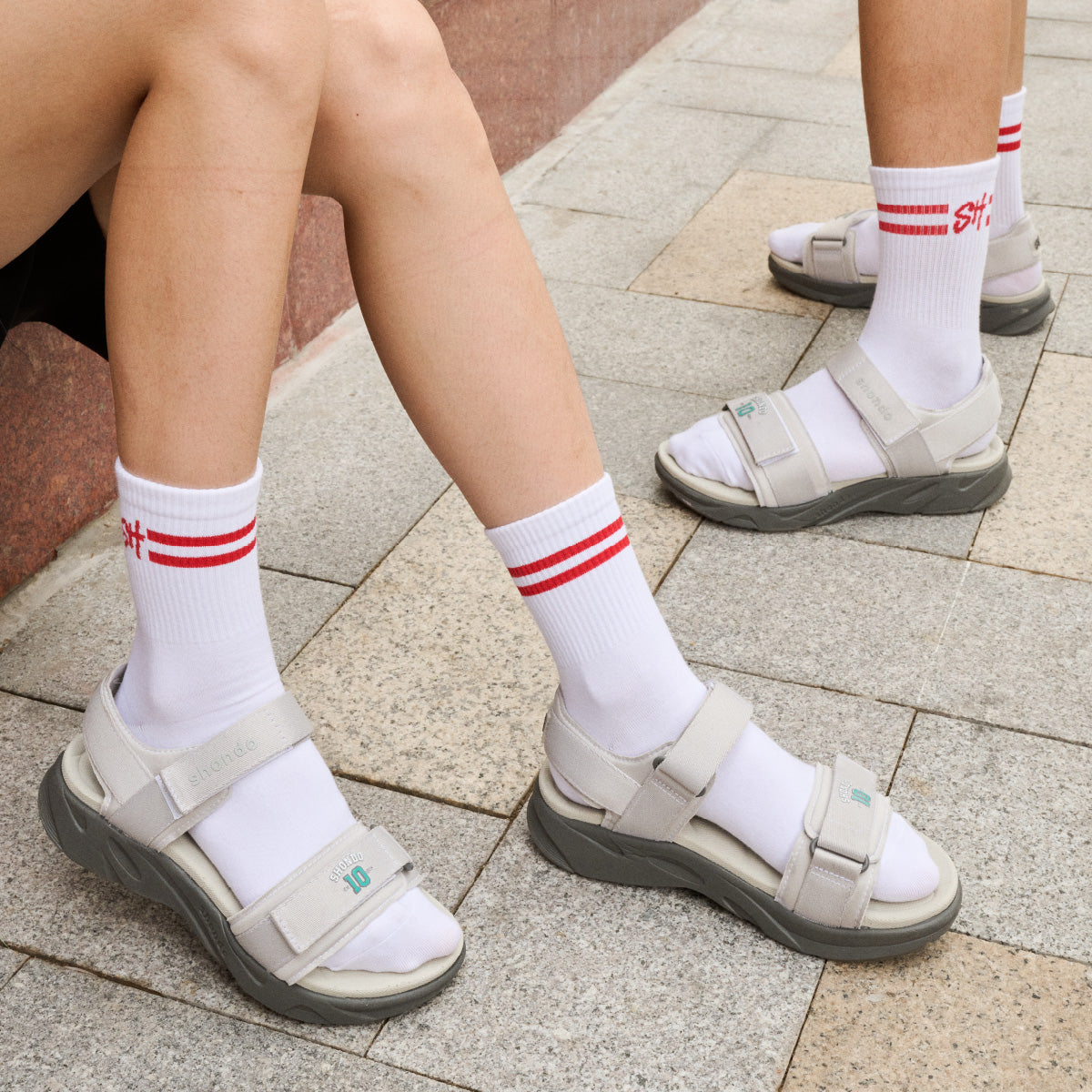 Sandal F8M thun họa tiết số 10 xám