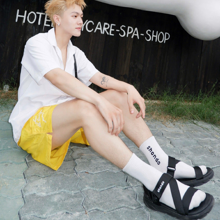 Sandal nam nữ F6S quai xoay full đen