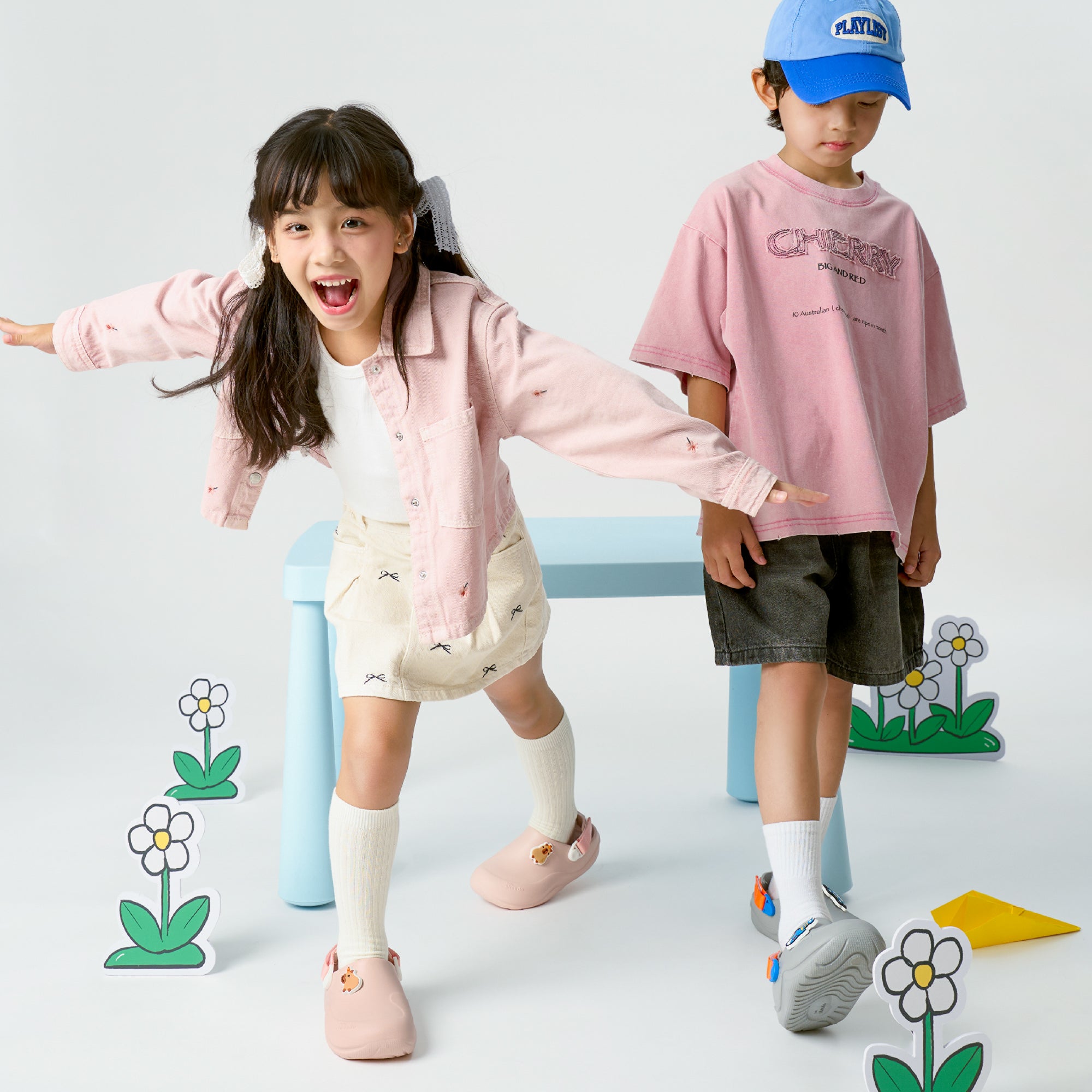 Clog Little Suke bé gái nhựa đúc hồng