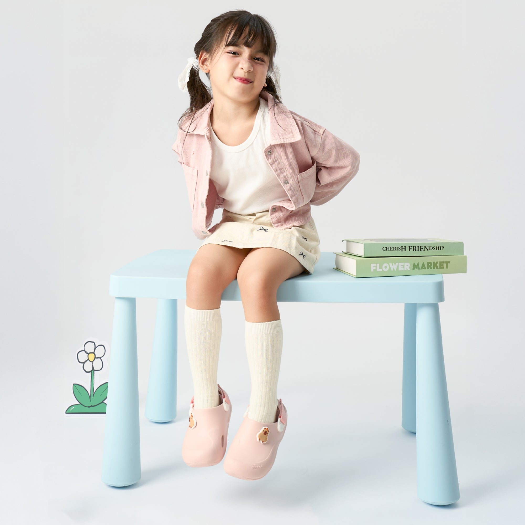 Clog Little Suke bé gái nhựa đúc hồng